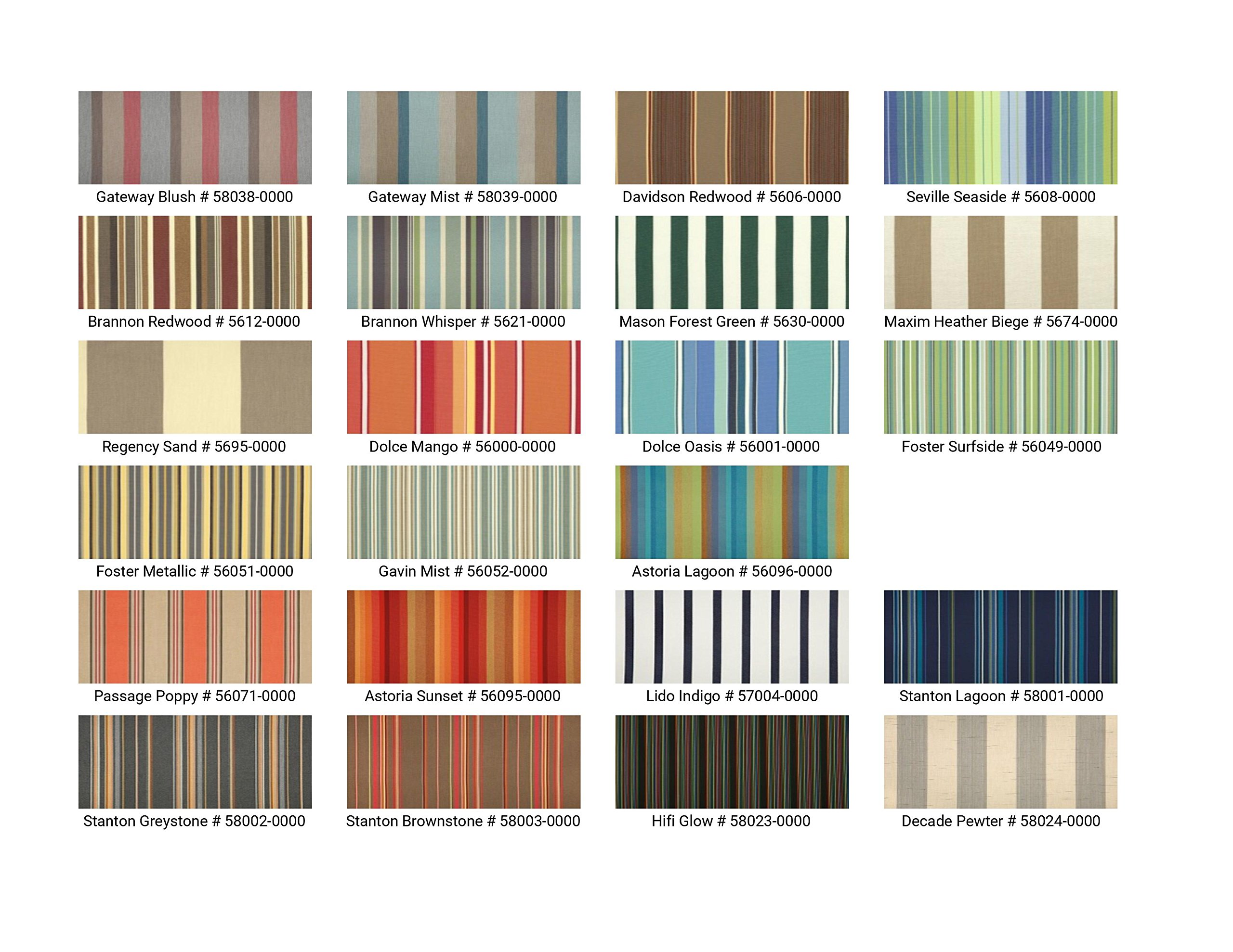 Sunbrella Fabric Cushions for 5 Feet Bench [Model:TR1] - Water-Resistant Outdoor Patio Furniture Cushions - Perfect for Garden, Deck, and Poolside Seating - Bench & Cushions Sold Separately #TSBHTR5CS