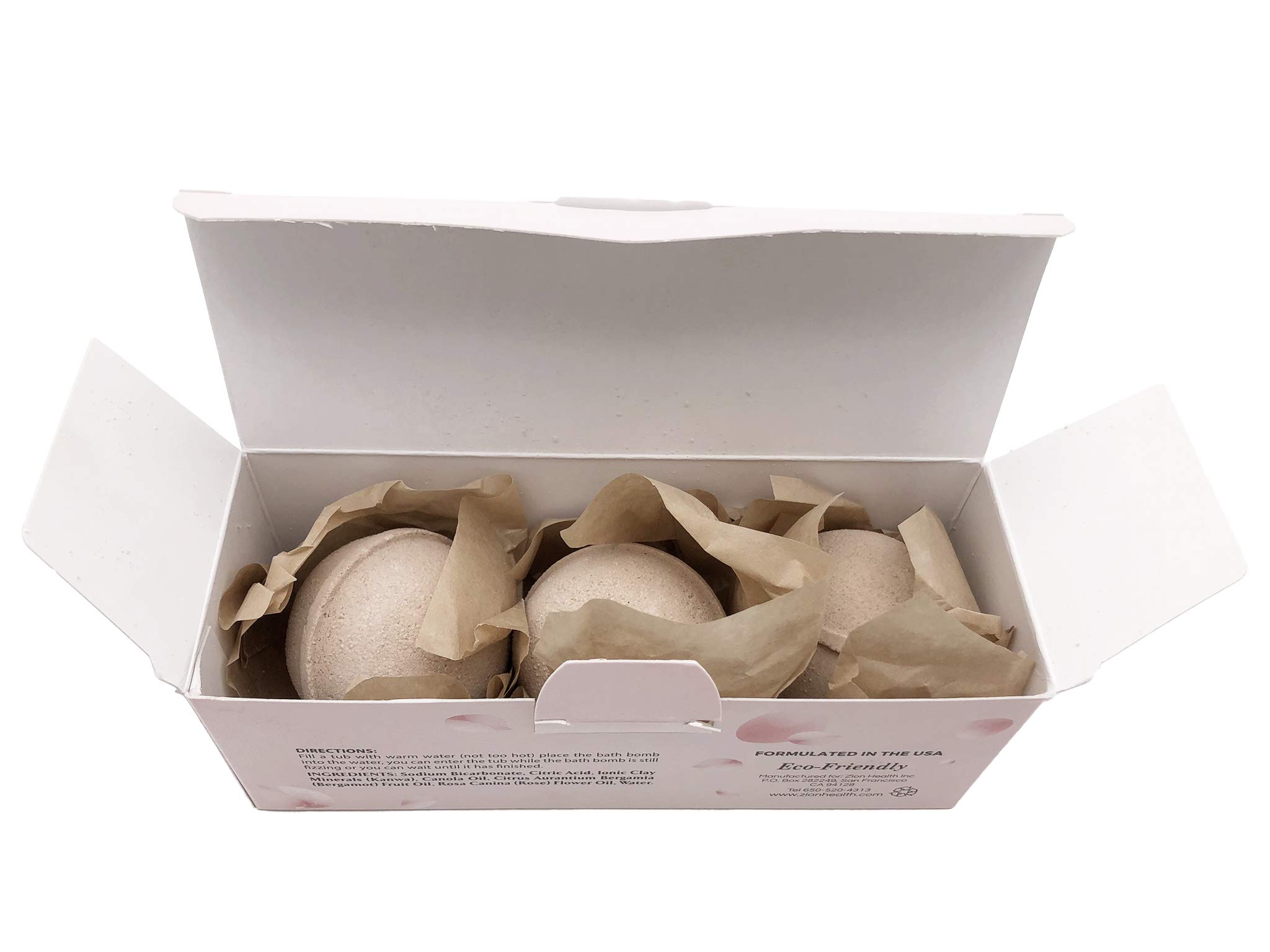 Bergamot Rose Hydrating Bath Bombs - 3 Pack | Moisturizing & Relaxing | Perfect for Spa Nights & Self-Care Gifts | Zion Health