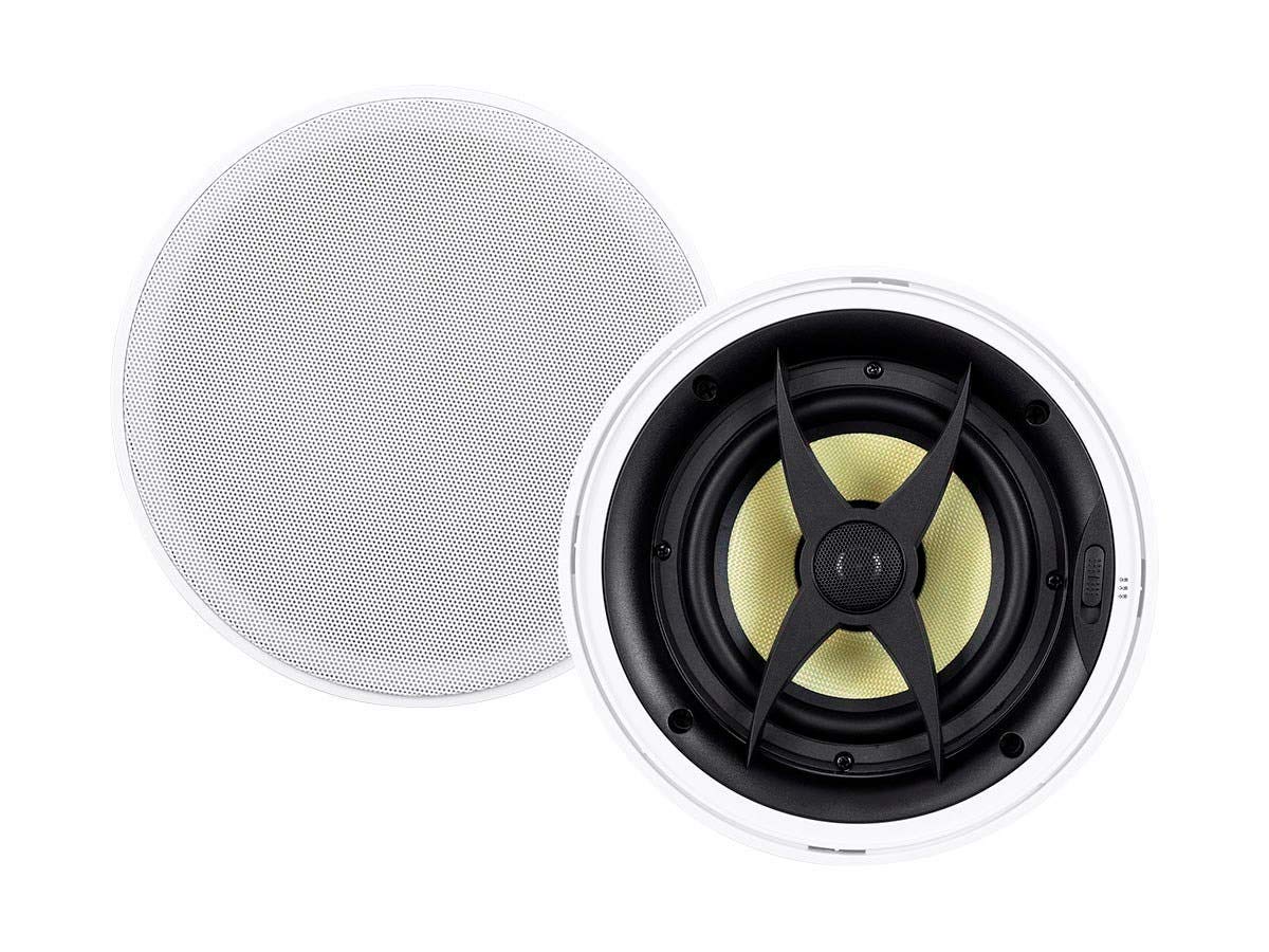 Monoprice Caliber 6.5 Inch Slim Bezel In-Ceiling Speakers - 2-Way Fiber Woofer (Pair) - Perfect for Home Theater & Background Music Systems