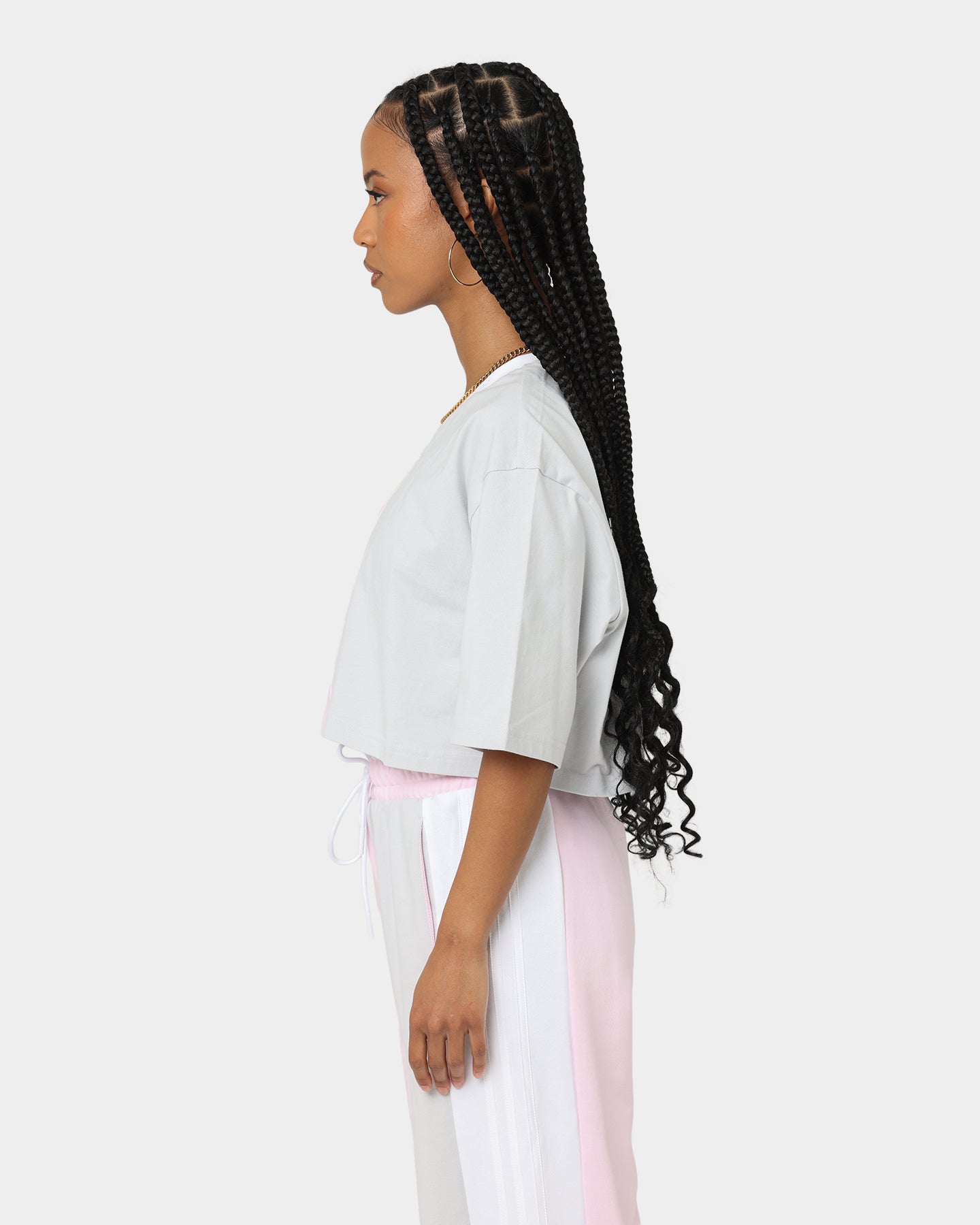 Adidas Women's Cropped T-Shirt - Soft Pink Cotton Casual Top for Running, Yoga & Streetwear Fashion