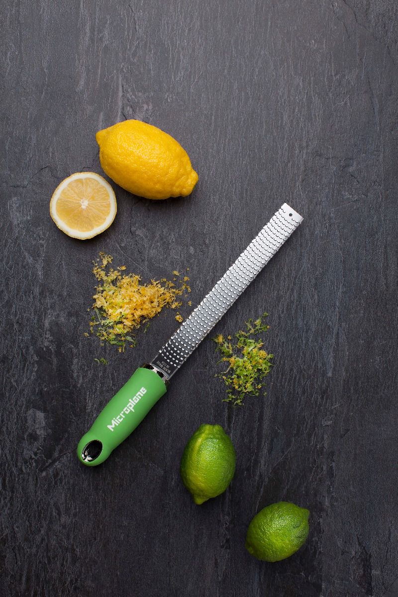 Microplane Premium Classic Series Zester Grater - Green - Stainless Steel Kitchen Tool for Zesting Citrus, Grating Cheese & Chocolate - Perfect for Baking, Cooking & Garnishing