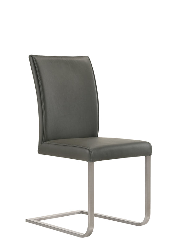 Premium Genuine Leather Dining Chairs (Set of 2) - Modern Brown Leather Seating for Dining Room, Kitchen, Office & Living Room - Comfortable & Durable Leather Chairs for Home Decor