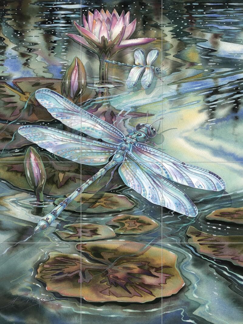 Jody Bergsma Wild and Precious Life Ceramic Butterfly Tile Mural - Handmade Kitchen & Bathroom Backsplash - Perfect for Farmhouse, Bohemian, and Vintage Style Decor