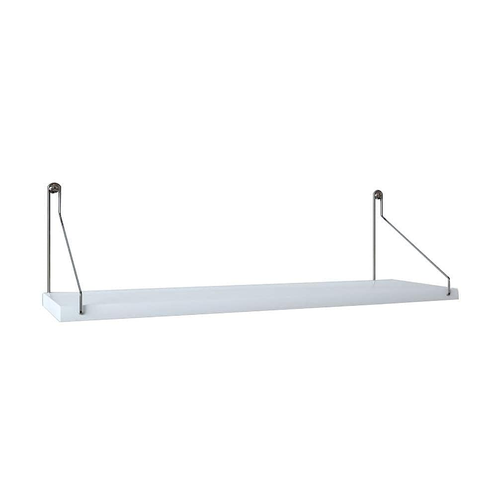 BUCROS Floating Shelf Wall Mounted - Rustic Solid Wood Shelves with Sturdy Metal Brackets, Minimalist Home Decor for Living Room, Bedroom, Kitchen Storage & Display