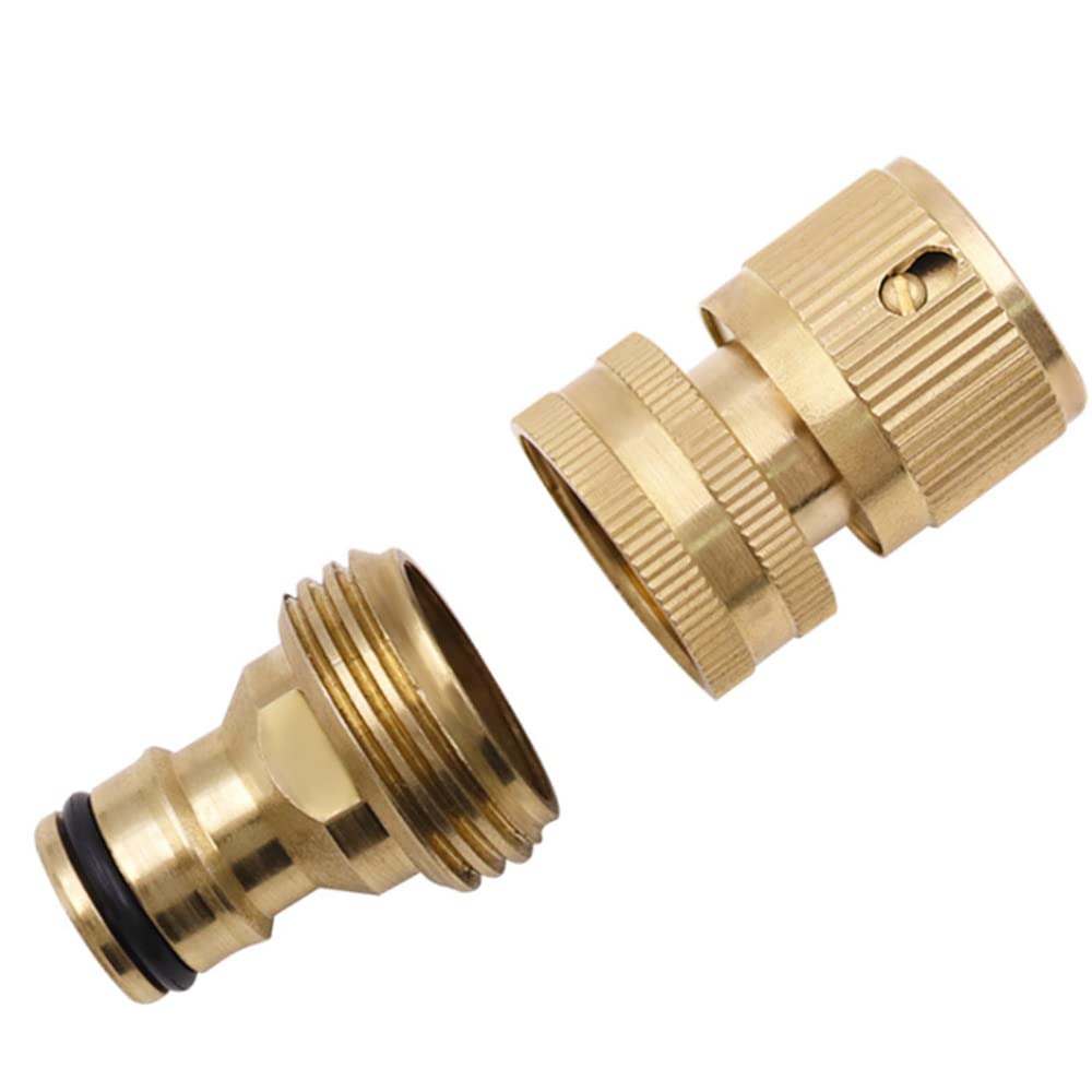 3/4 Inch Brass Quick Connect Hose Fittings - Male & Female Garden Water Pipe Connectors (6-Piece Set) for Irrigation, Sprinkler Systems & Outdoor Watering