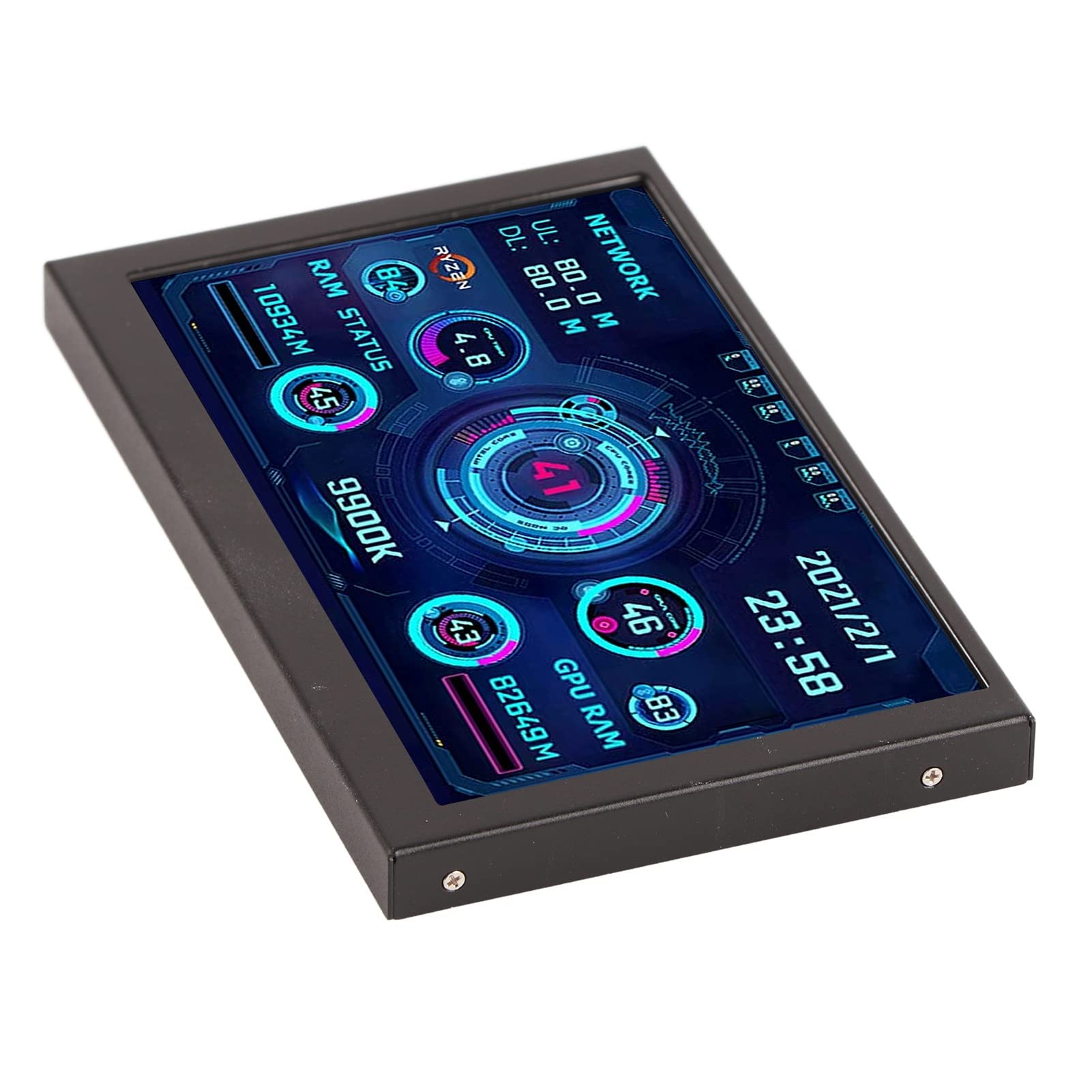 Mtlavishness 5-Inch USB PC Sensor Panel - Real-Time CPU/GPU Temperature Monitor with Energy Saving Display (21.0×13.0×12.0) - Perfect for Gaming Rigs, Workstations & PC Performance Monitoring