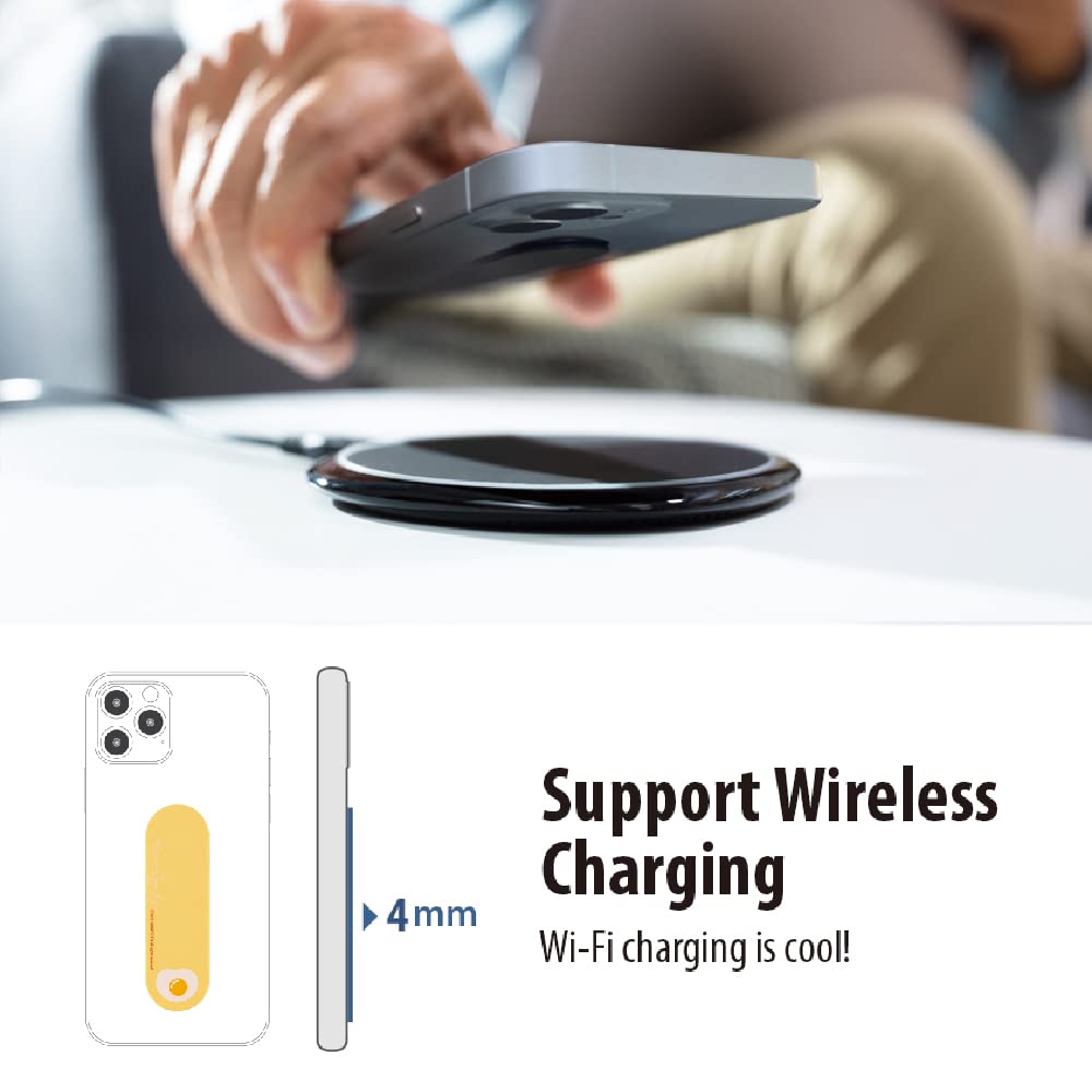 Momostick Flatstick - Slim Finger Loop Phone Grip & Stand Holder for iPhone, Samsung, Most Smartphones - Perfect for Selfies, Gaming, and Hands-Free Use