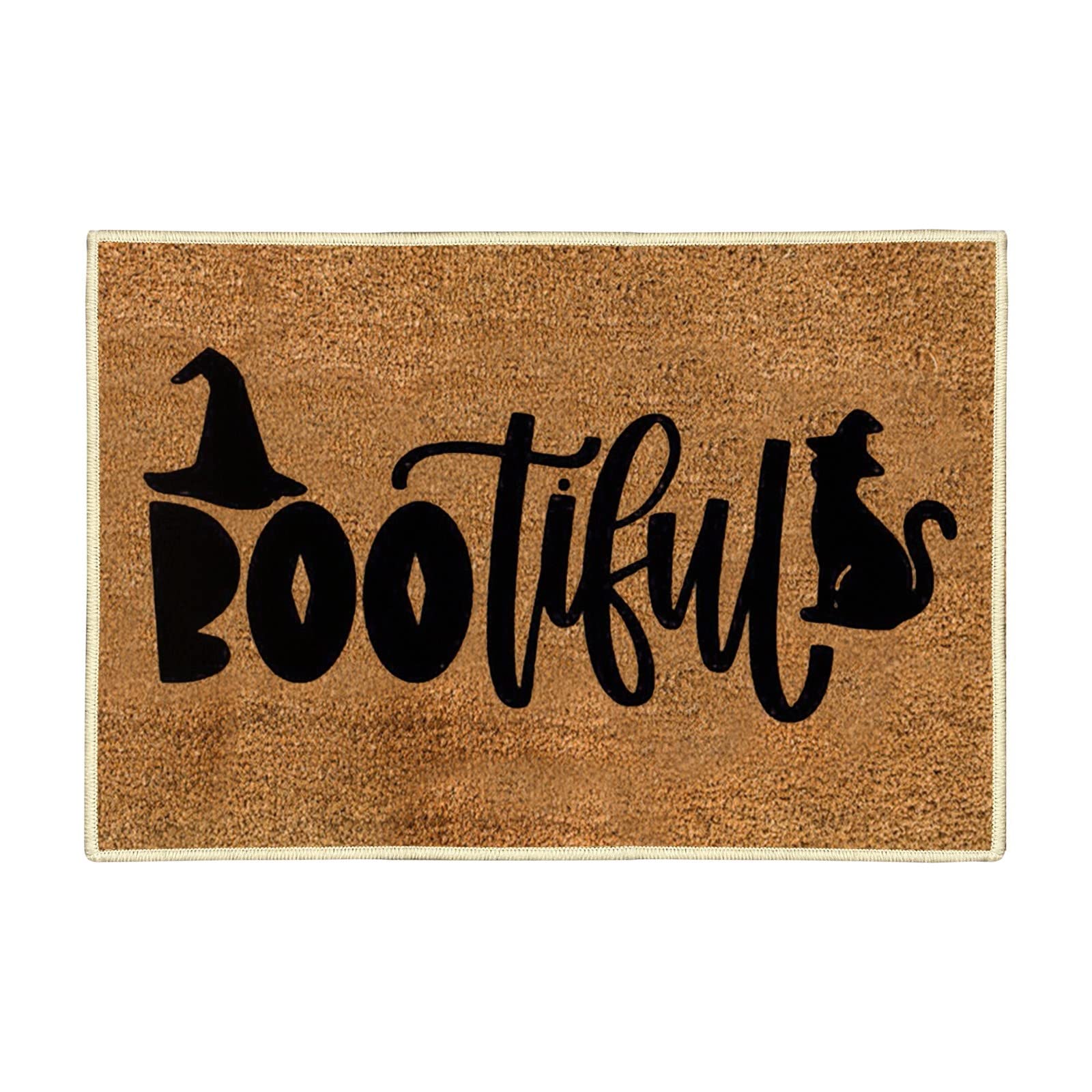 TTzhiye Halloween Doormat - Personalized Front Door Decor, Halloween Blanket & Party Decorations for Women in Gold (One Size) - Perfect for Halloween Home Decor, Front Porch, and Spooky Party Themes