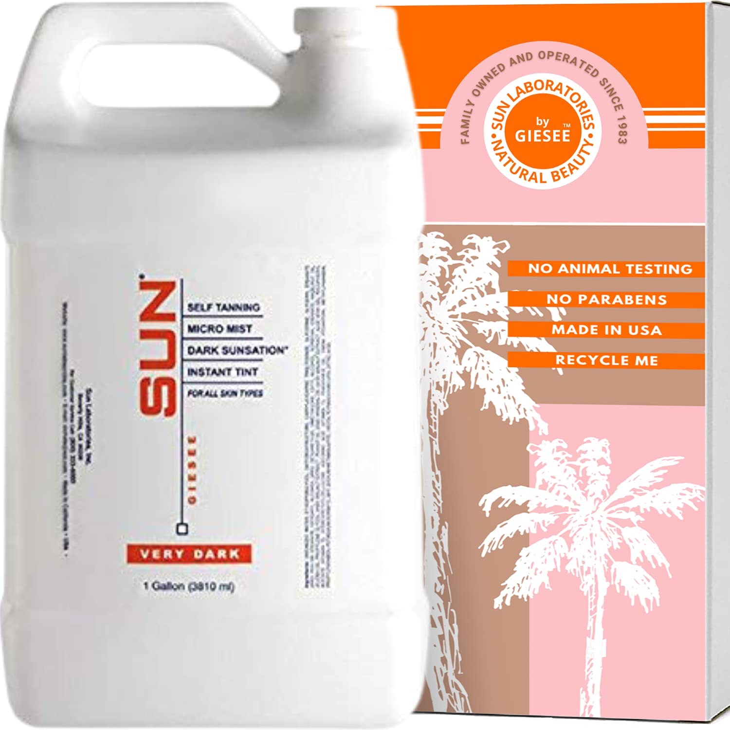 Dark Sunsation Professional Airbrush Tanning Solution 1 Gallon - Ultra Dark Self Tanner for Spray Tan | Non-Toxic Sunless Tanning Spray | Fake Tan for Perfect Glow | Ideal for Salon, Home Use & Special Occasions