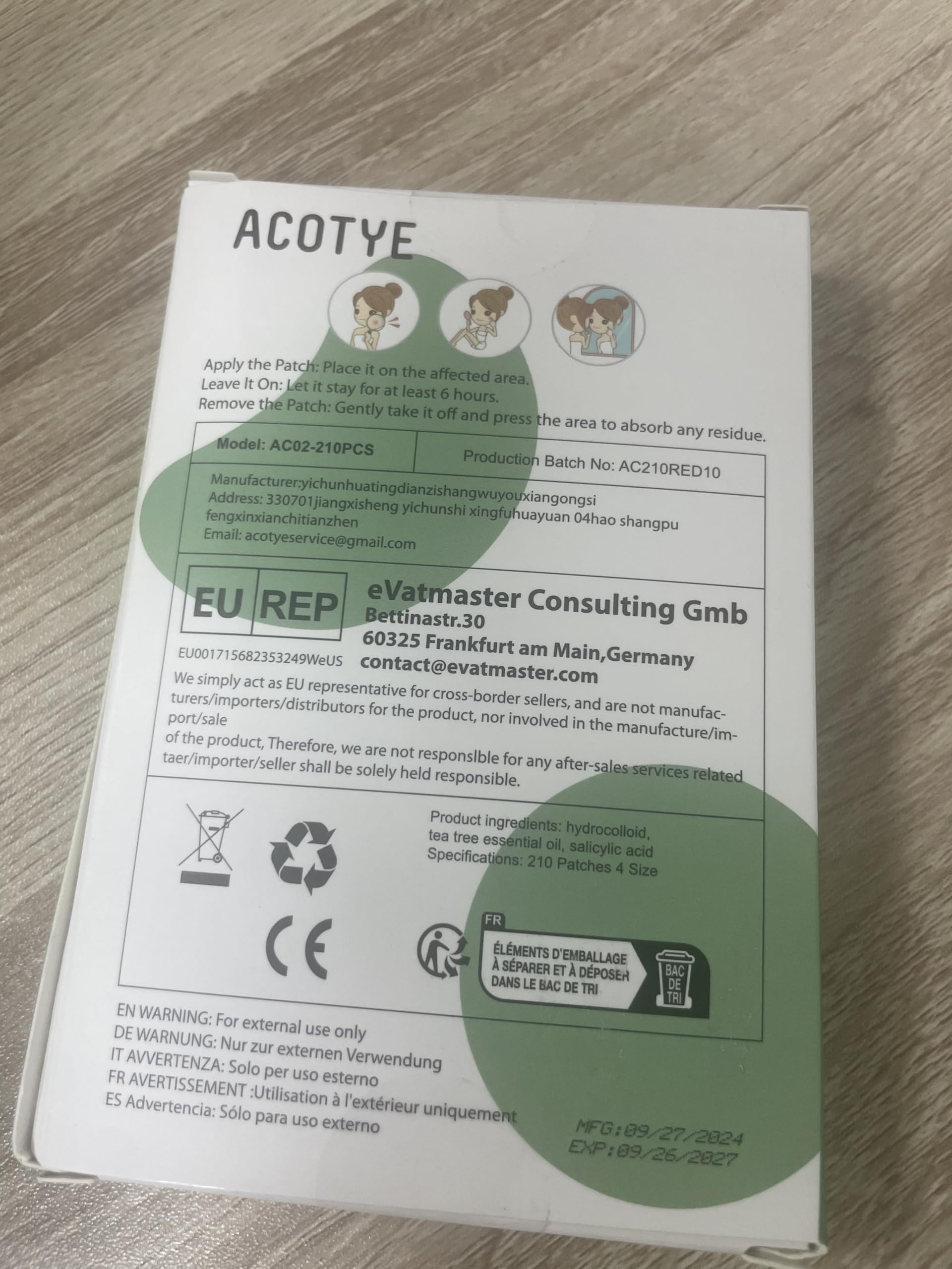 ACOTYE Hydrocolloid Pimple Patches with Salicylic Acid & Tea Tree Oil for Large Zits - Face, Chin & Back Acne Treatment (210 Count) - Perfect for Overnight Spot Treatment & Daily Breakout Care