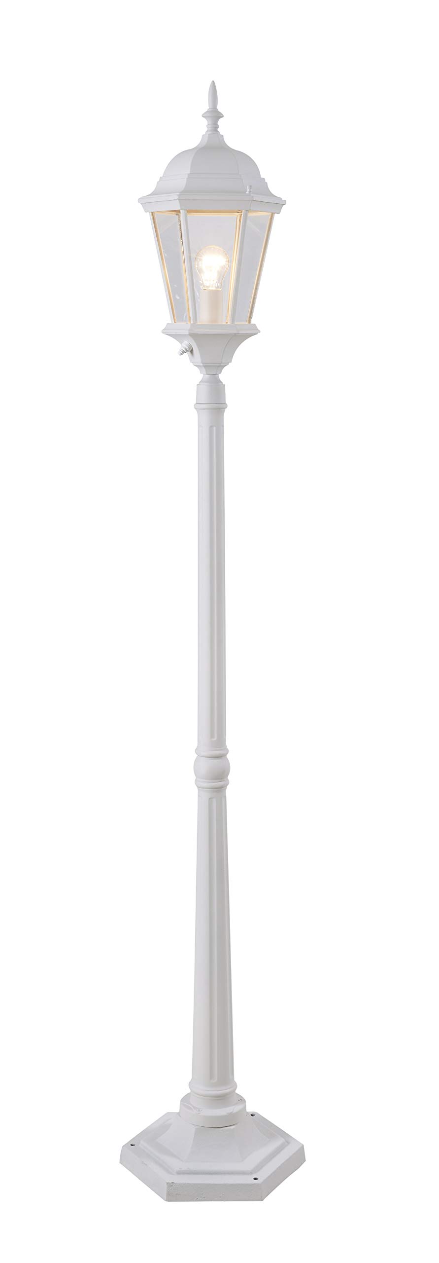 Kenroy Home 93432WH Villa 1 Light Outdoor Portable Post Lantern - Classic White Finish, 71.4