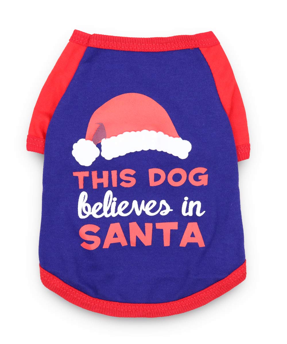 Funny Christmas Dog T-Shirts for Small Dogs - DroolingDog Pet Holiday Shirts, XS Size - Perfect for Holiday Photos & Festive Parties