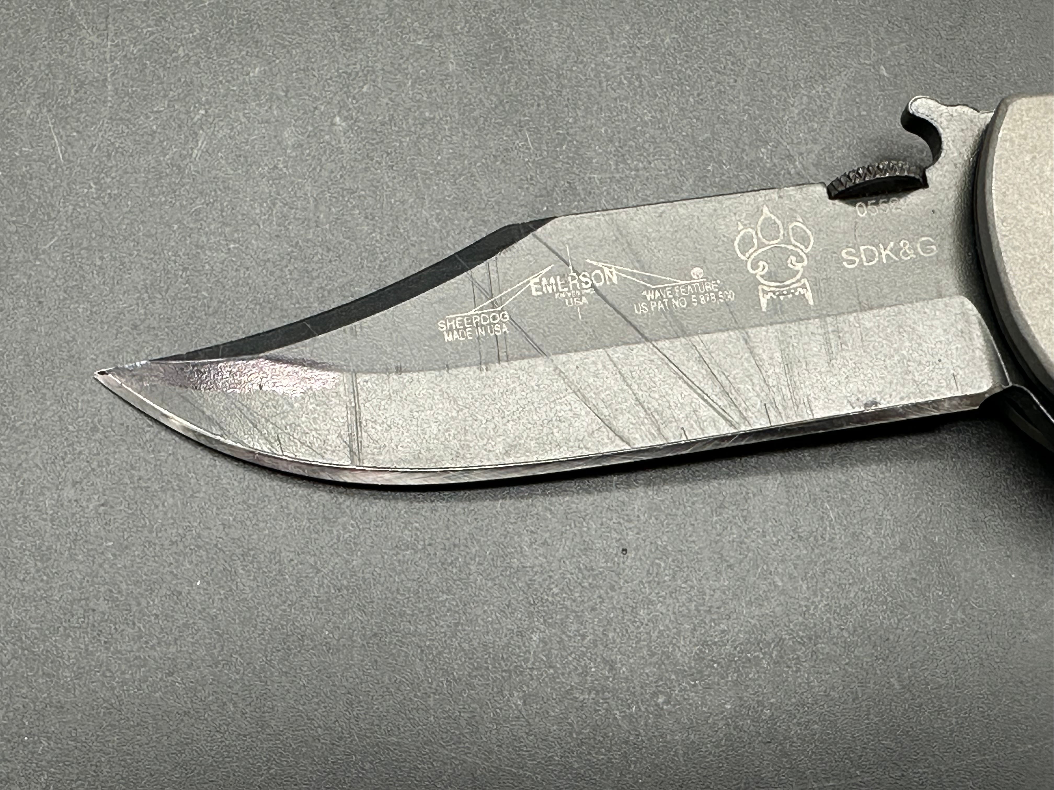 Emerson Sheepdog Bowie Poboy Knife - Premium Tactical Folding Pocket Knife for Outdoor Survival, Camping & EDC | Durable Stainless Steel Blade with Secure Locking Mechanism