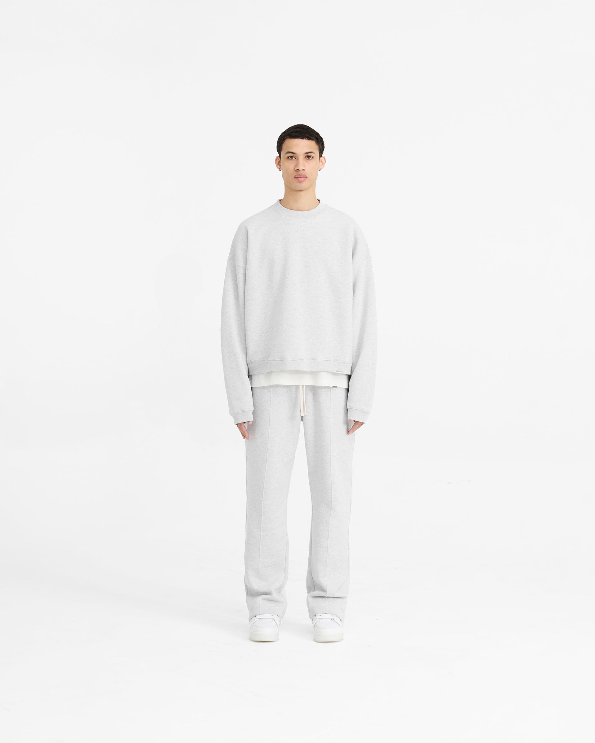 Initial Boxy Sweater in Ice Grey Marl - Oversized Casual Knit Pullover for Women | Perfect for Fall Layering, Cozy Outfits & Everyday Wear