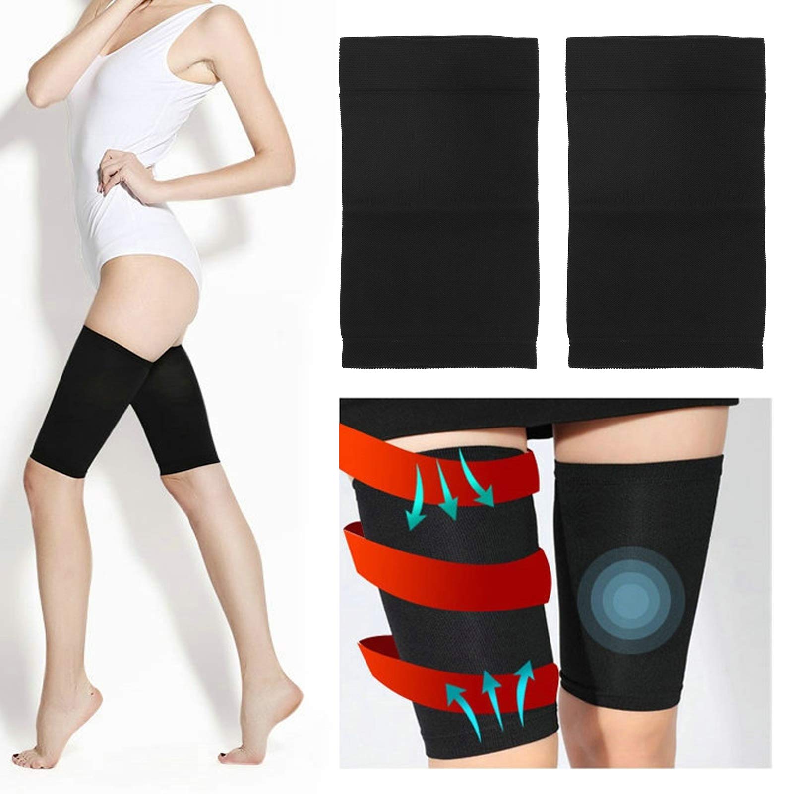 Keenso Leg Compression Sleeves - Elastic Thigh High Compression Socks for Varicose Veins, Circulation Support & Sports Recovery - Perfect for Running, Nursing, Travel & Post-Workout Muscle Relief
