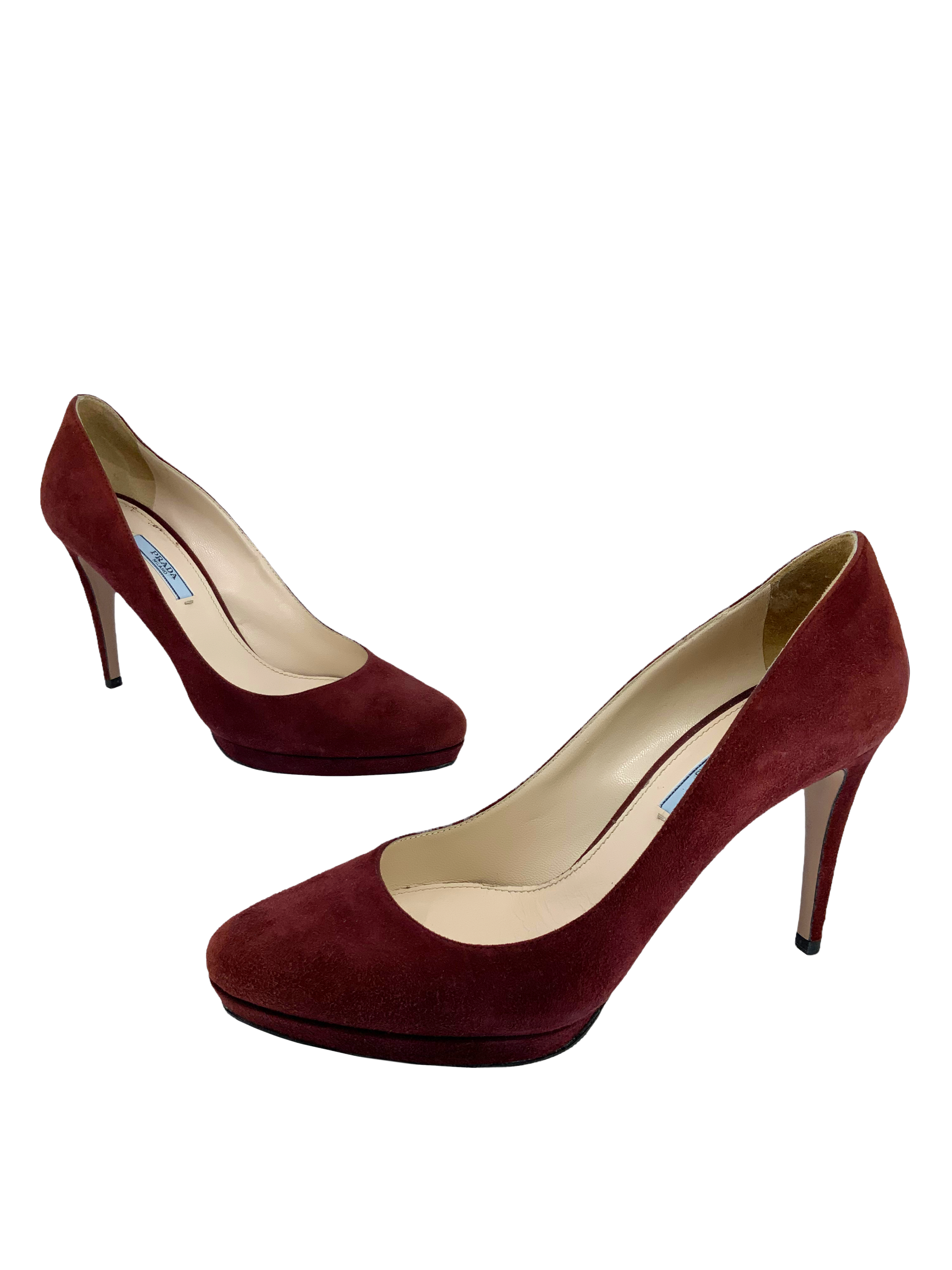 PRADA Suede Platform Pumps Women's Size 10 US | Luxury Designer High Heels for Wedding, Party & Office Wear