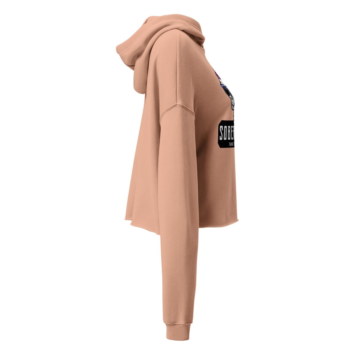 Sober Squad Crop Hoodie for Women - Trendy Oversized Pullover Sweatshirt for Casual Wear, Gym, and Street Style