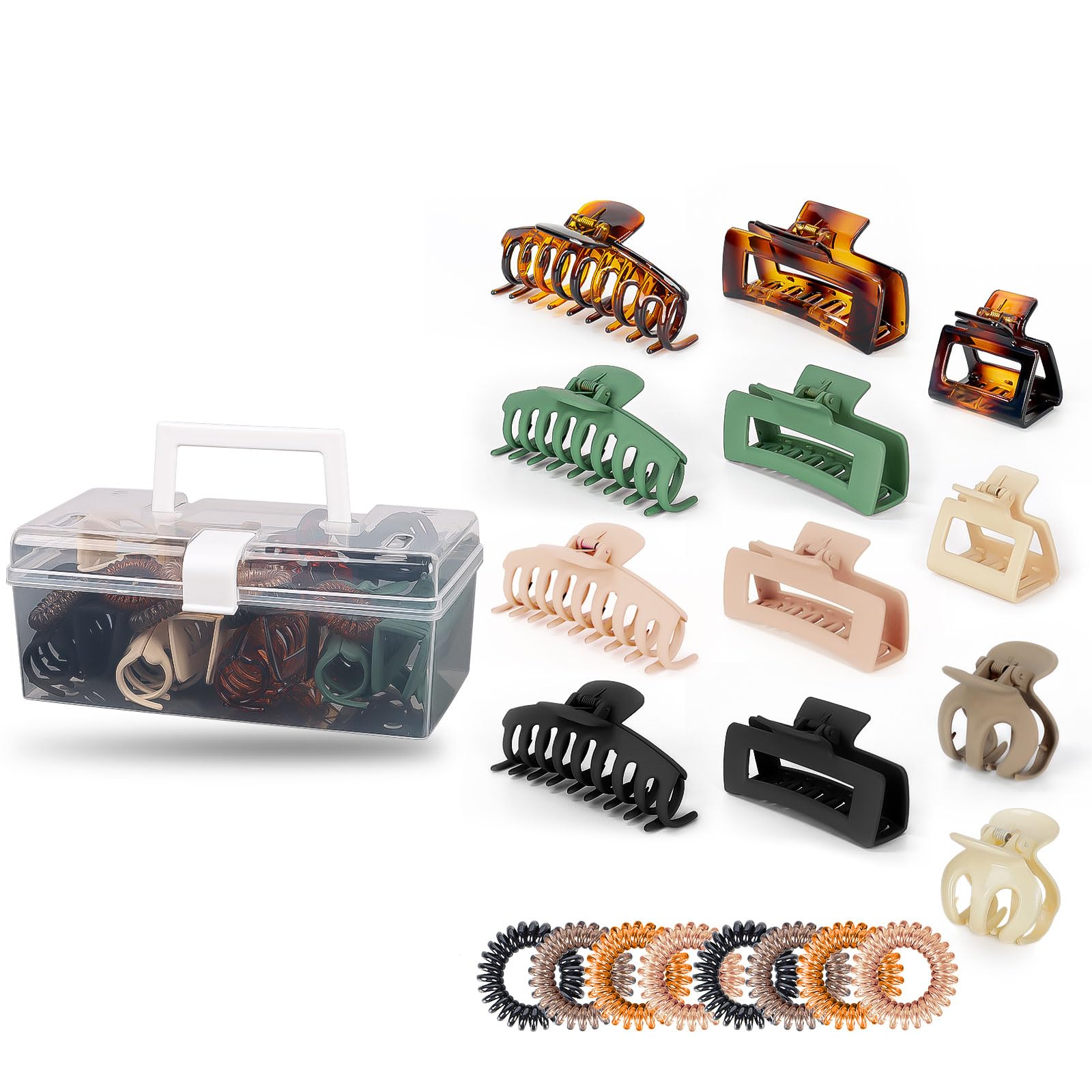 20Pcs Hair Claw Clips Set - 4.3 Inch Large Square Barrettes for Women & Girls, Strong Hold Jaw Clips for Thick & Thin Hair | Fashion Hair Accessories for Daily Styling, Work & Special Occasions