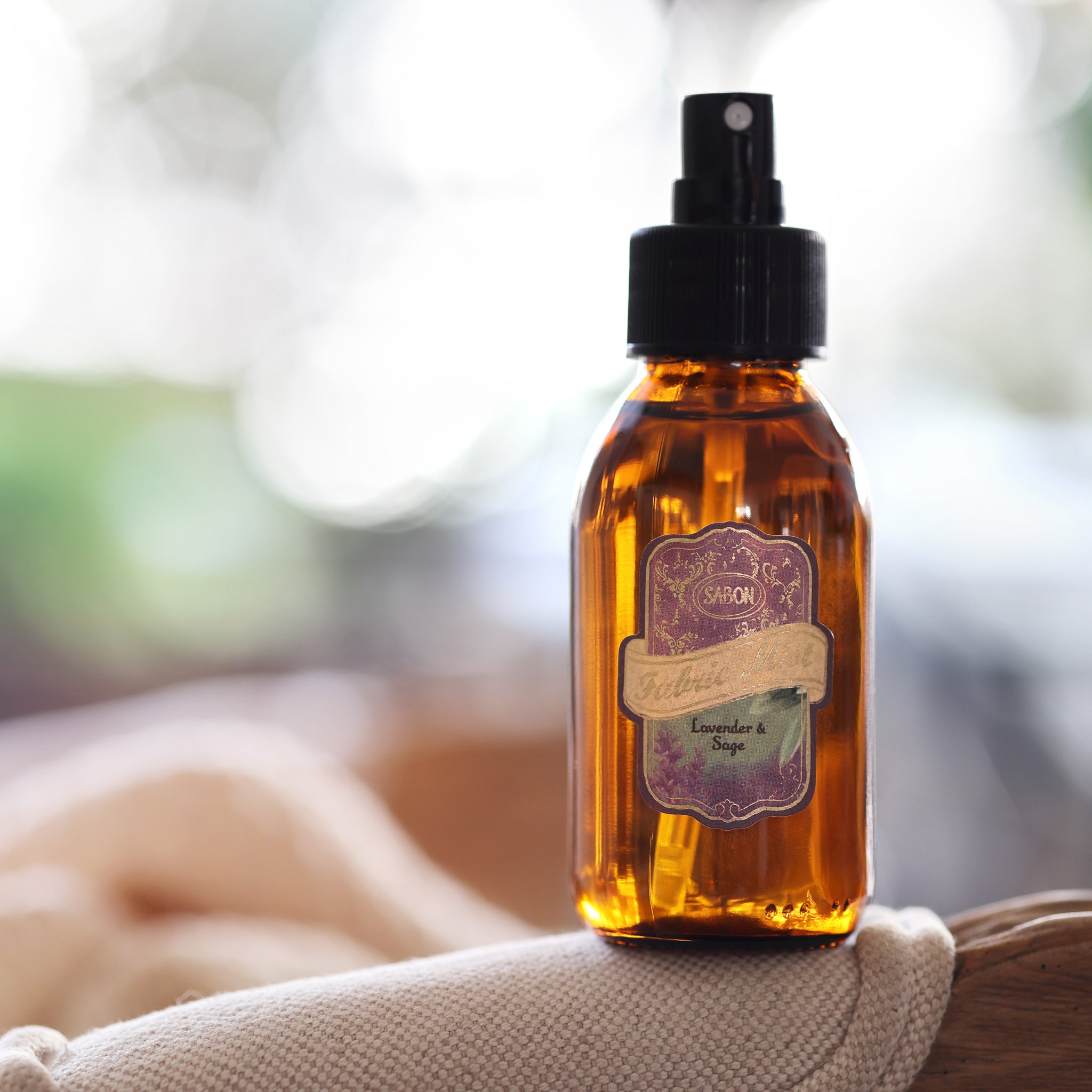 Organic Lavender & Sage Fabric Mist - 100mL Natural Air Freshener for Home, Clothes & Linens - Relaxing Aromatherapy Spray for Bedroom, Yoga & Meditation
