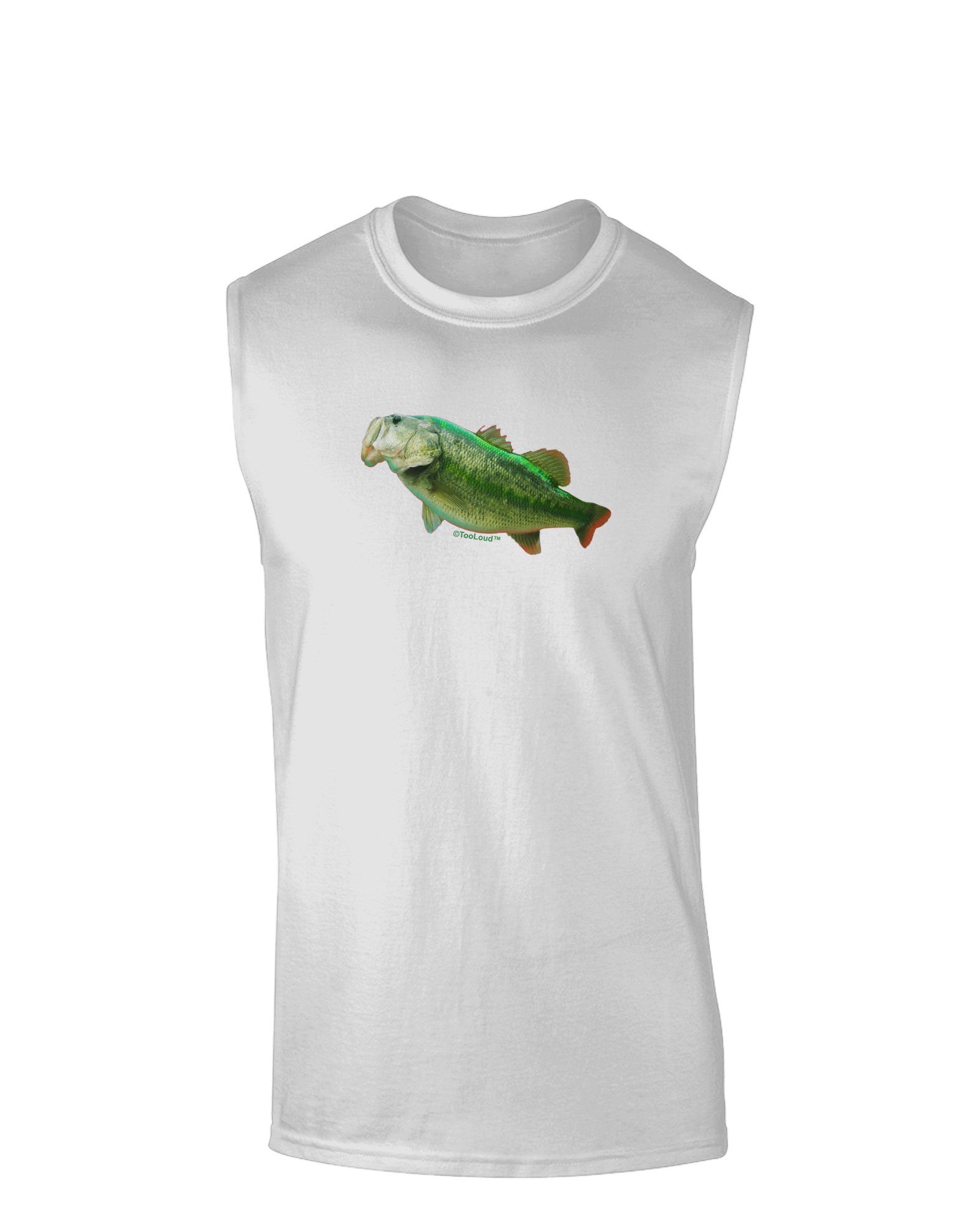 TOOLOUD Big Bass Fish Muscle Shirt for Men - Comfortable Workout & Gym Tank Top - Perfect for Fishing, Bodybuilding & Outdoor Activities