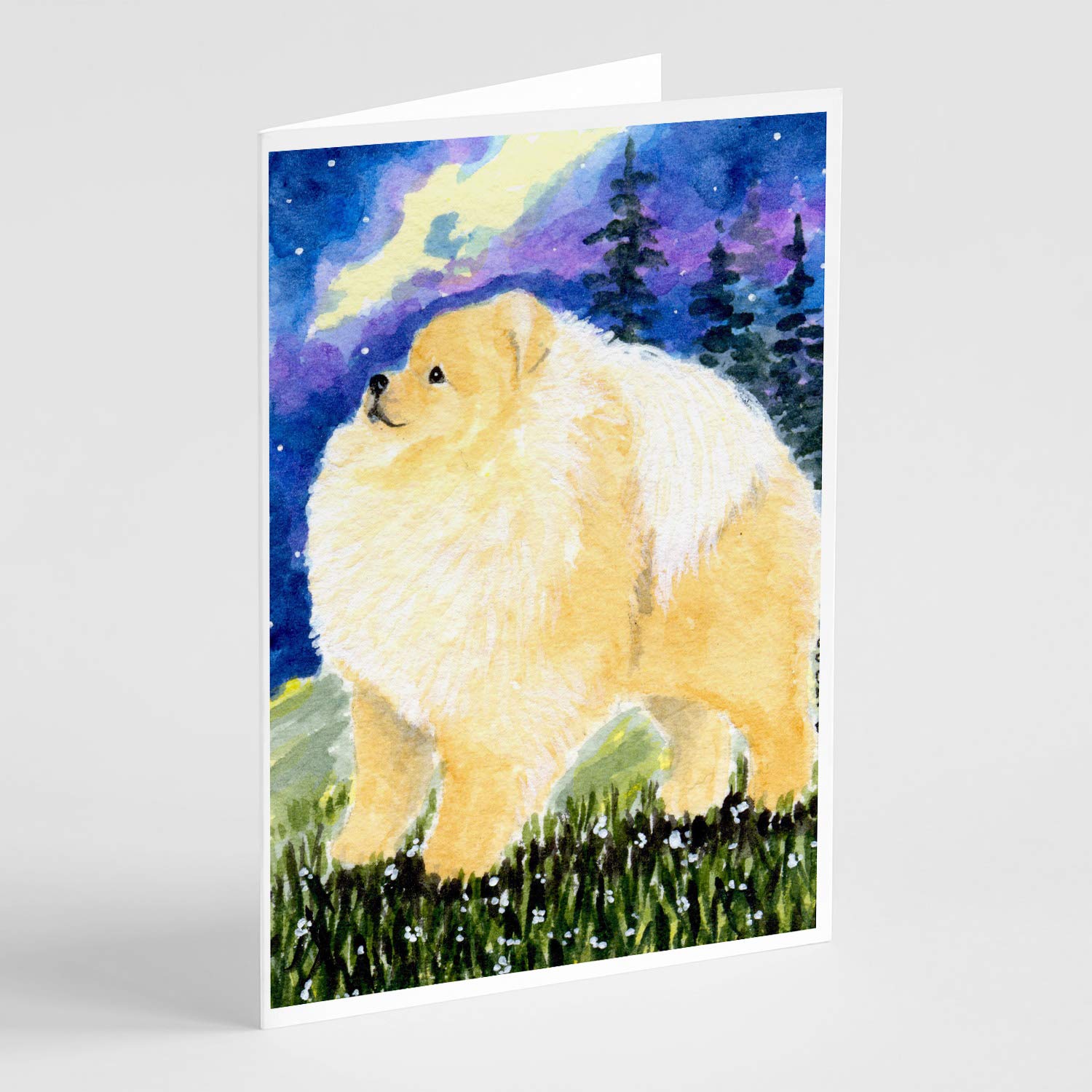 Pomeranian Greeting Cards & Envelopes - Pack of 8 Blank A7 Note Cards (5x7 Inches) | Whimsical Dog-Themed Stationery for Birthdays, Thank You Notes & Special Occasions