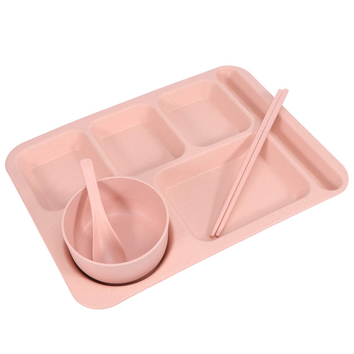 Cabilock 12-Piece Divided Snack Serving Tray Set - BPA-Free Wheat Straw Food Containers for Picnic, Appetizers, Lunch & Dinner | Reusable Eco-Friendly Plates for Home, School & Outdoor Dining