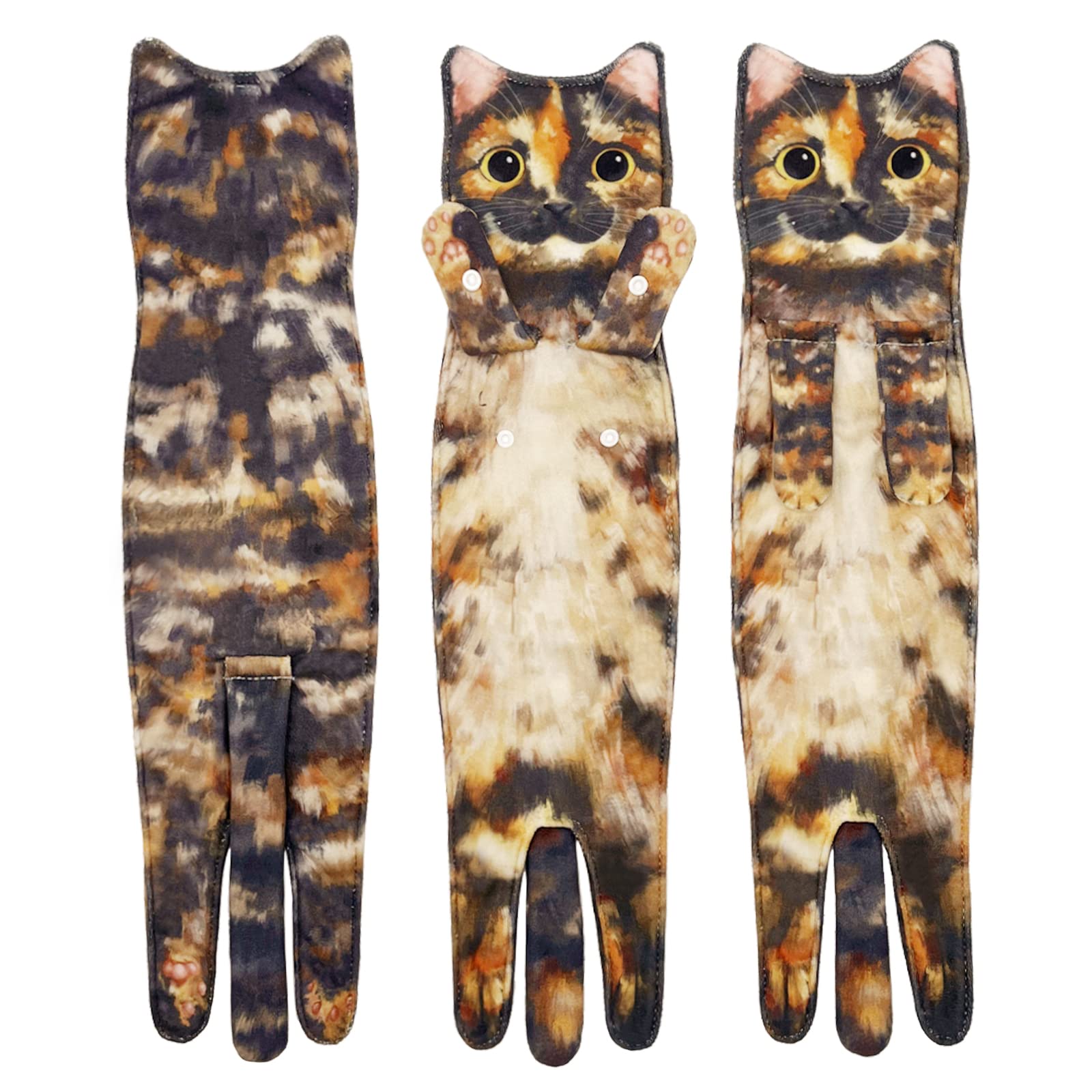 Cute Cat Quick-Dry Hand Towels for Bathroom & Kitchen - Absorbent Hanging Decorative Face Towels, Funny Gifts for Cat Lovers (Ginger) - Perfect for Home Decor, Housewarming & Pet Lover Presents