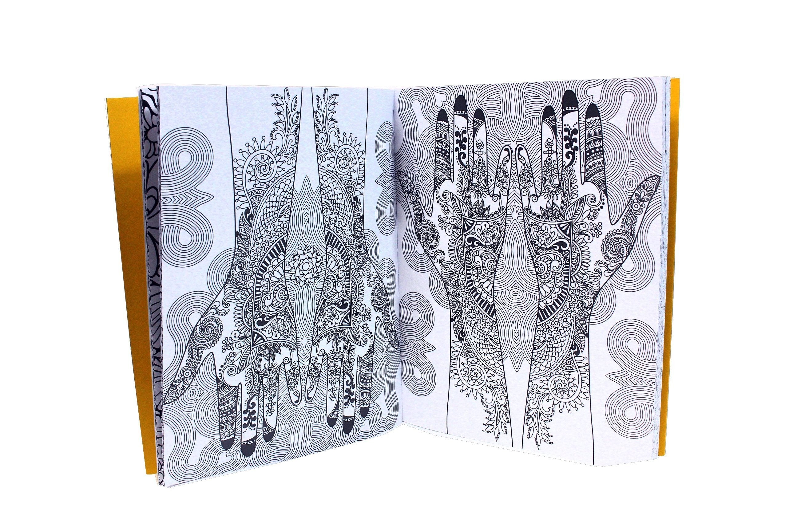 Premium 4-Pack Coloring Books for Adults - Floral, Tree, Dragon & Mehndi Designs | Hardback Art Therapy Collection by David Stewart | Perfect for Stress Relief, Mindfulness & Creative Relaxation