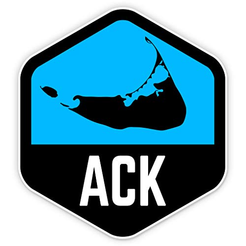 Squiddy Nantucket ACK Vinyl Sticker Decal - 2.5 Inch Waterproof Phone, Laptop, Water Bottle Decal - Perfect for Beach Lovers, Surfers & Travel Accessories