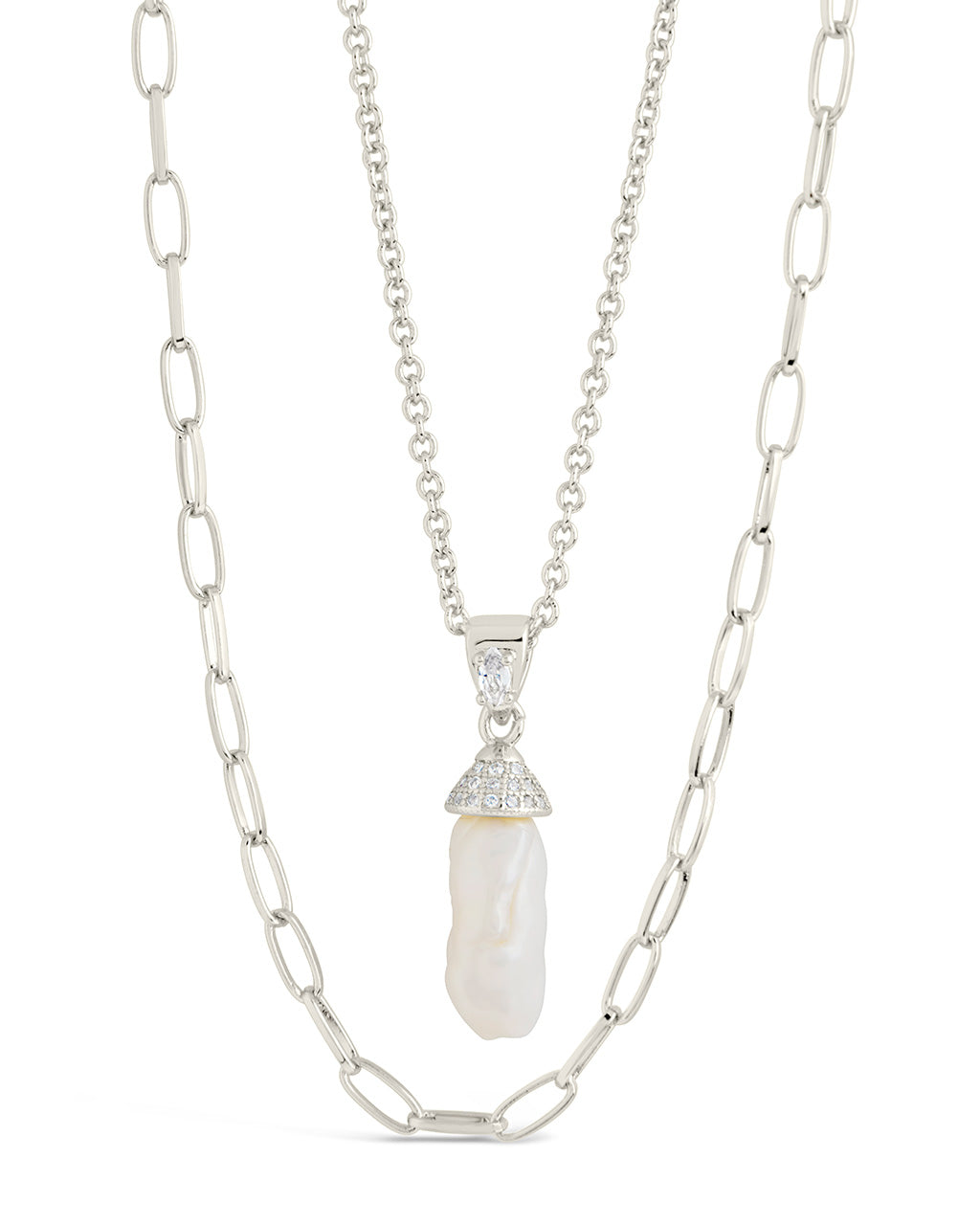 Nerissa Pearl & Chain Layered Necklace for Women - Elegant Layered Pearl Necklace with Gold Chain - Perfect for Weddings, Parties & Everyday Wear