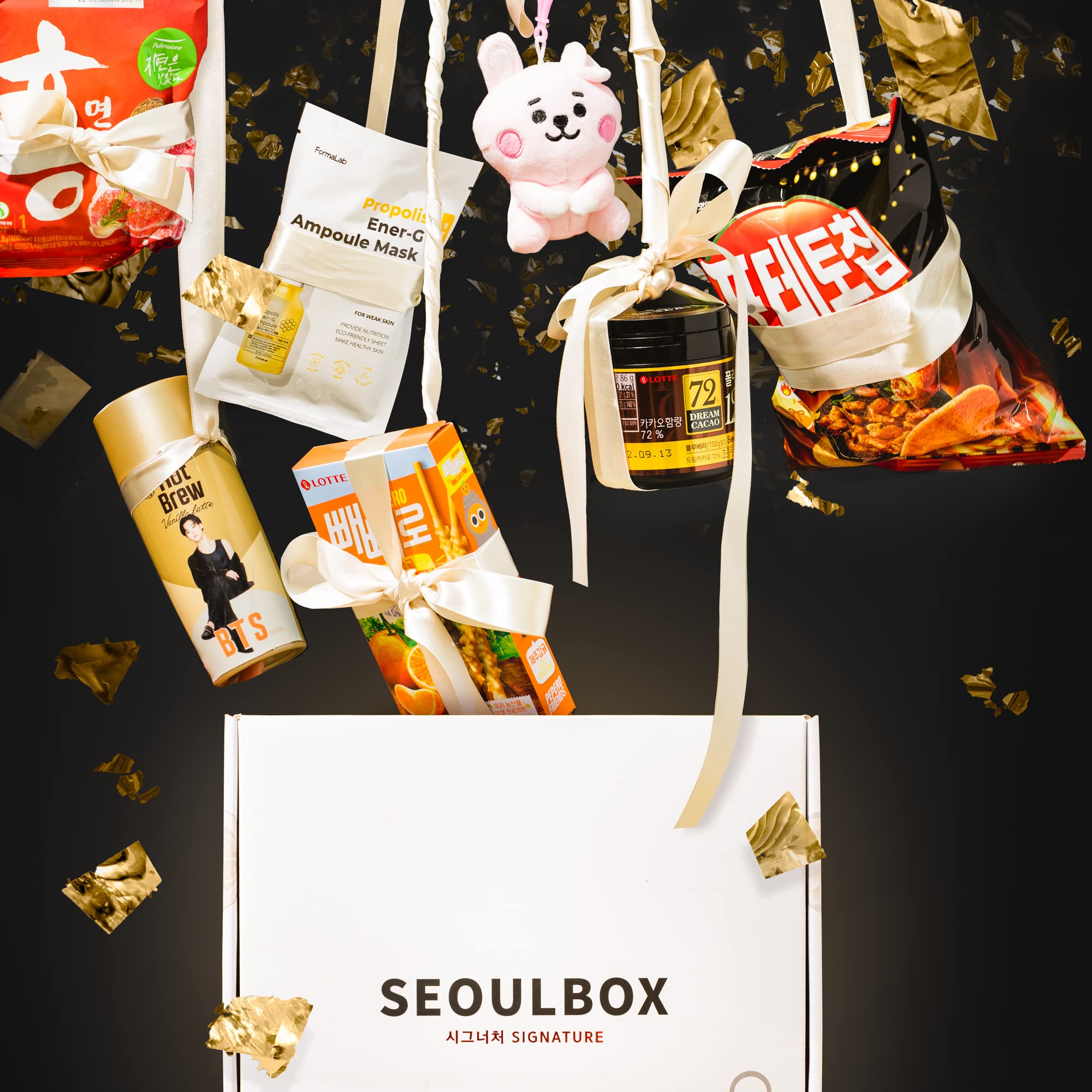 Seoulbox V | Authentic Vegetarian Korean Snacks & Kpop Merch Gift Box - Perfect for KPOP Fans, Korean Food Lovers & Unique Gift Ideas