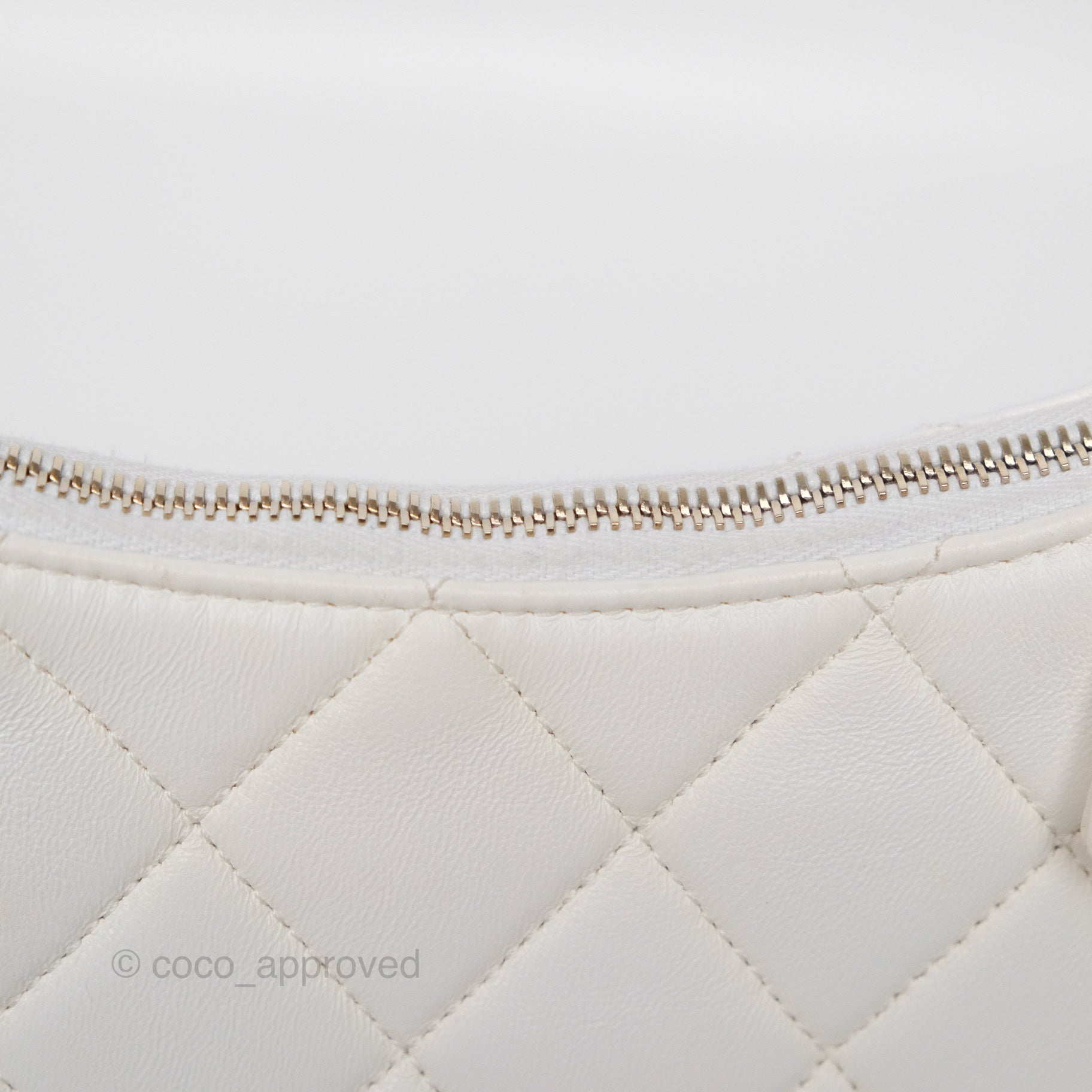 Chanel Quilted Lambskin Chain Hobo Bag in White with Aged Gold Hardware | Luxury Shoulder Bag for Women | Perfect for Parties, Weddings & Everyday Elegance