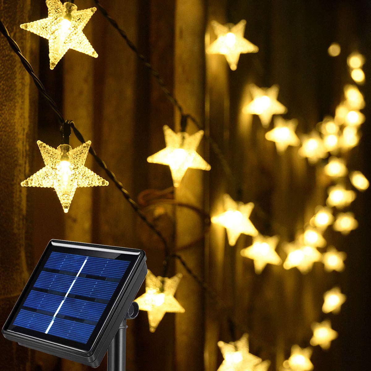 50ft 120 LED Solar Fairy Lights Outdoor - Waterproof Warm White String Lights for Patio, Garden, Deck, Gazebo, Porch - Perfect for Romantic Nights, Wedding Decor & Backyard Ambiance