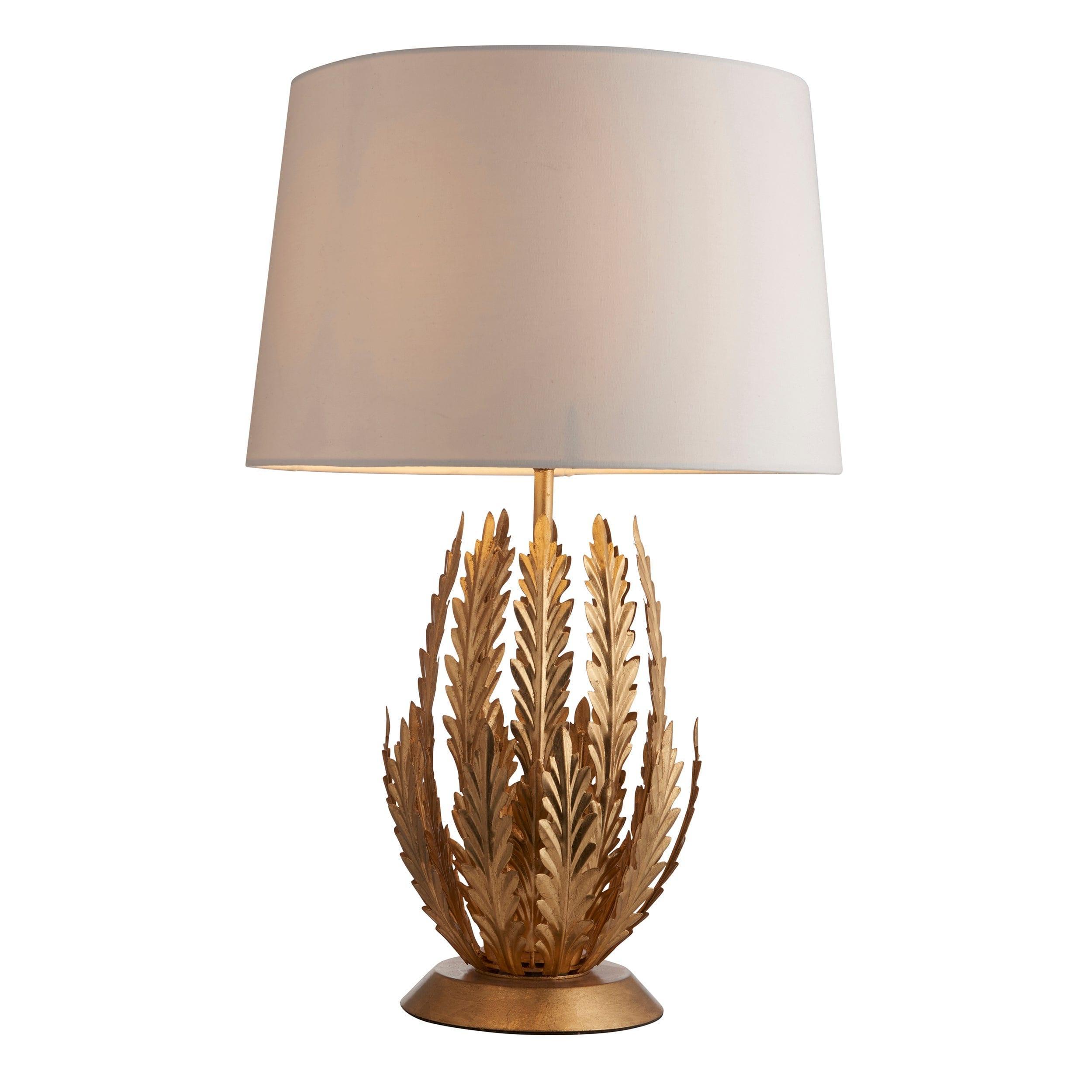 Endon Delphine 1 Light Gold Leaf Table Lamp - Elegant Home Decor for Living Room, Bedroom & Office - Perfect for Reading, Accent Lighting & Interior Design