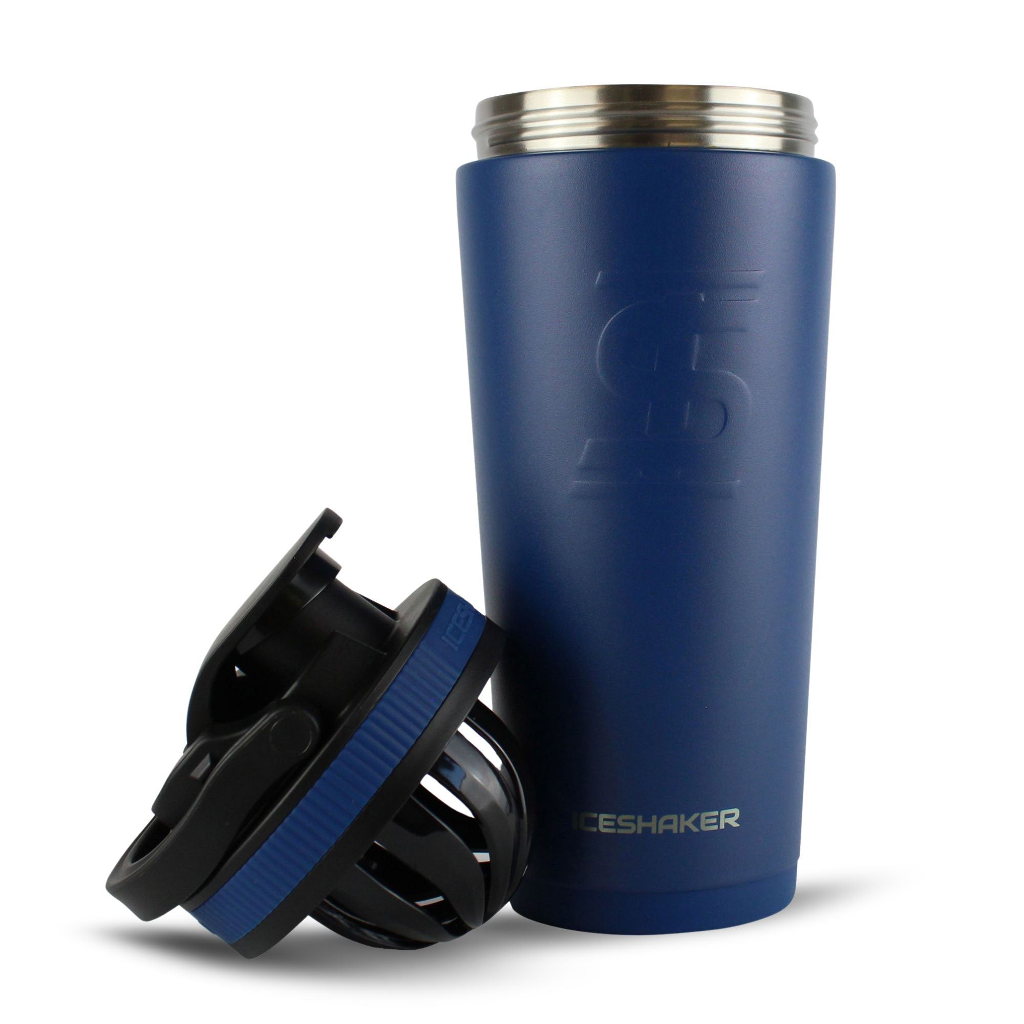 26oz Insulated Stainless Steel Ice Shaker Bottle - Navy Blue - Perfect for Protein Shakes, Gym Workouts & Outdoor Activities