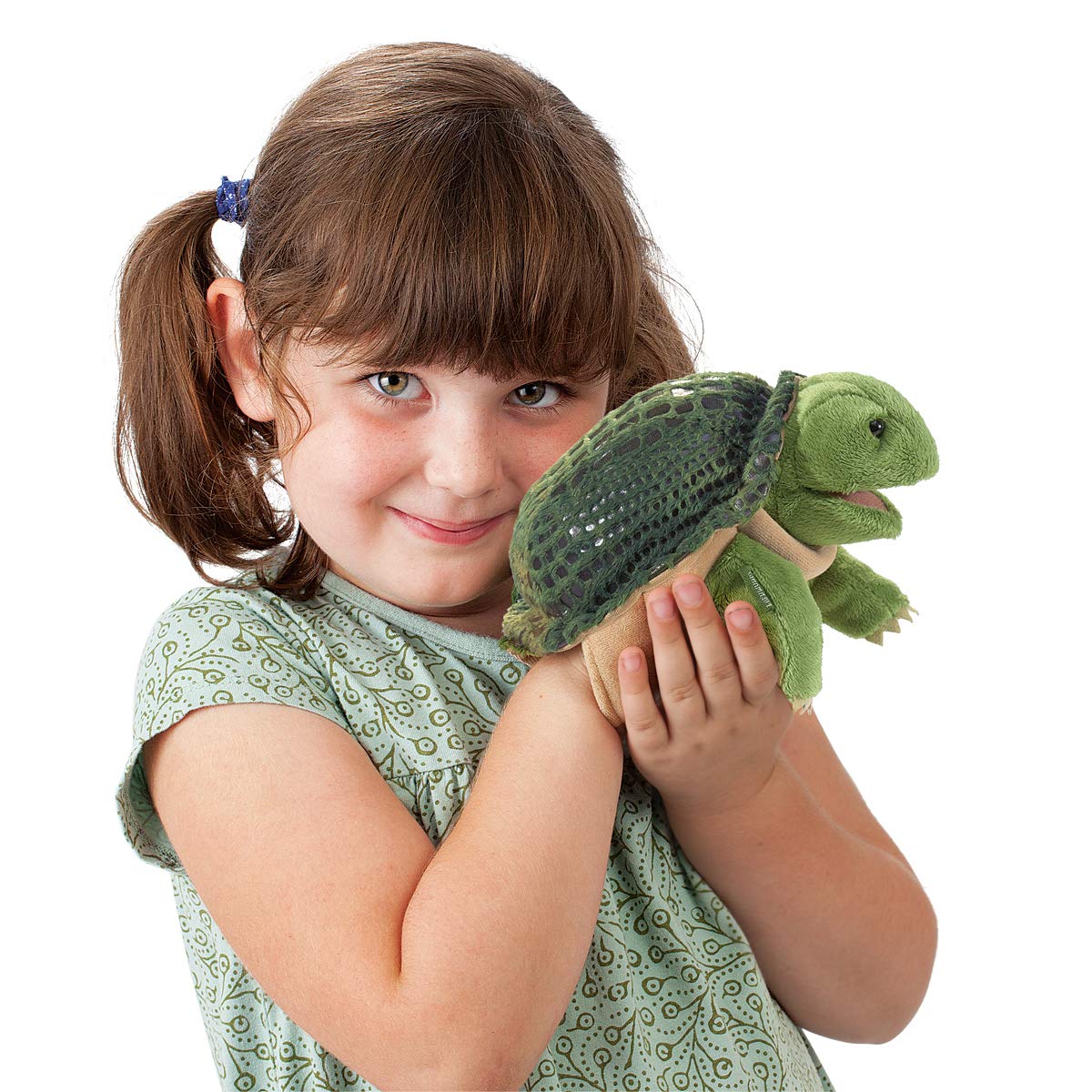 Folkmanis Little Green Turtle Hand Puppet - Realistic Stuffed Animal Toy for Kids, Storytelling & Educational Play | Perfect for Classroom, Birthday Gifts & Interactive Playtime