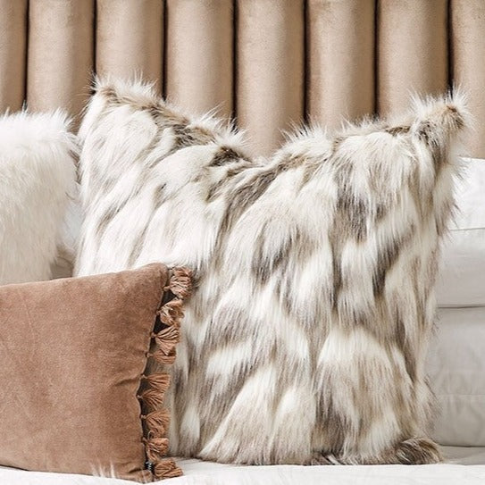 Premium Heirloom Euro Cushion with Feather Insert - Snowshoe Hare Design - Perfect for Sofa, Bed, and Home Decor