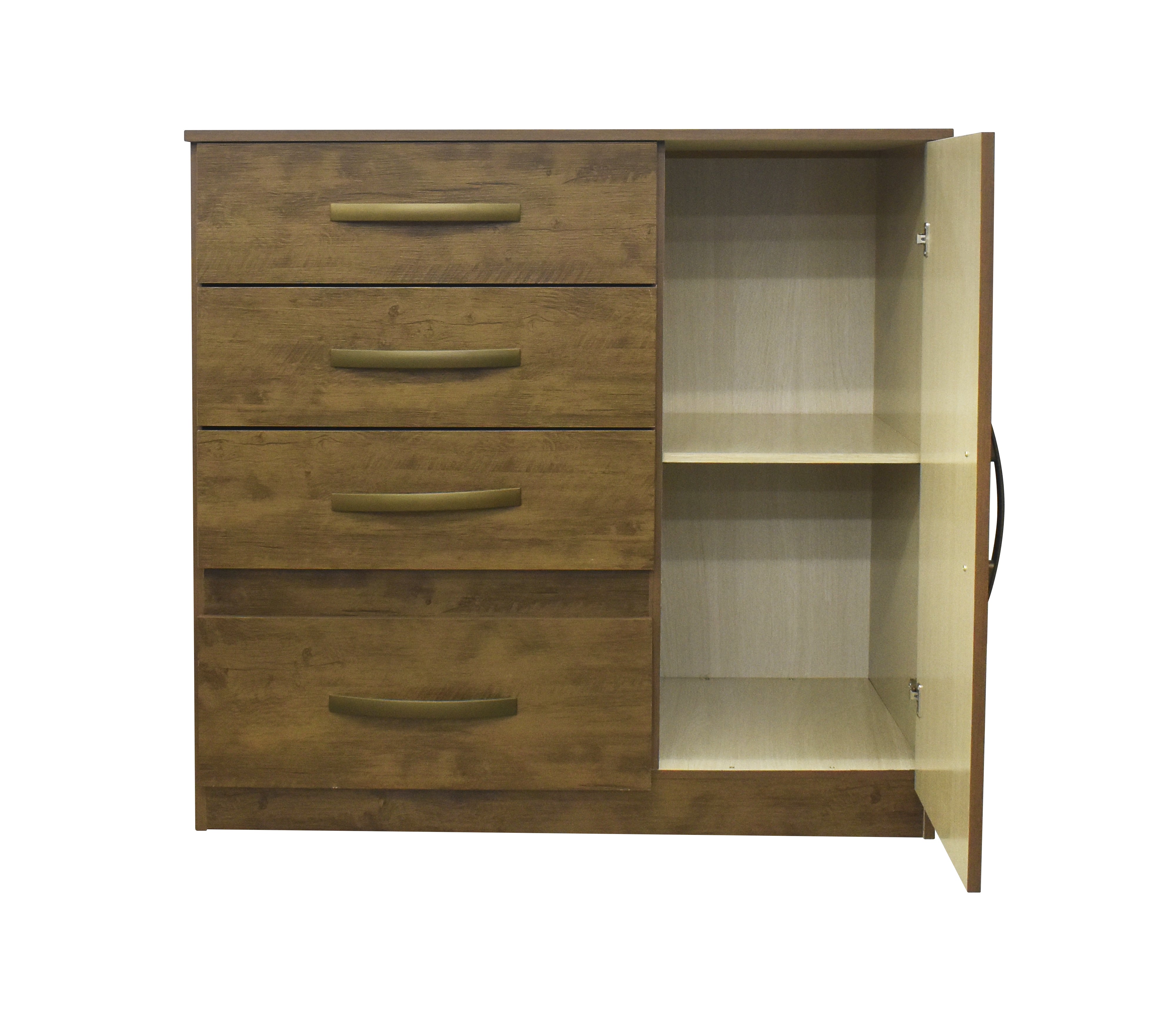 Gavetero 707381.4 Venus 4-Drawer Chest in Walnut/Hazel Finish - Perfect for Bedroom, Living Room, or Office Storage Organization