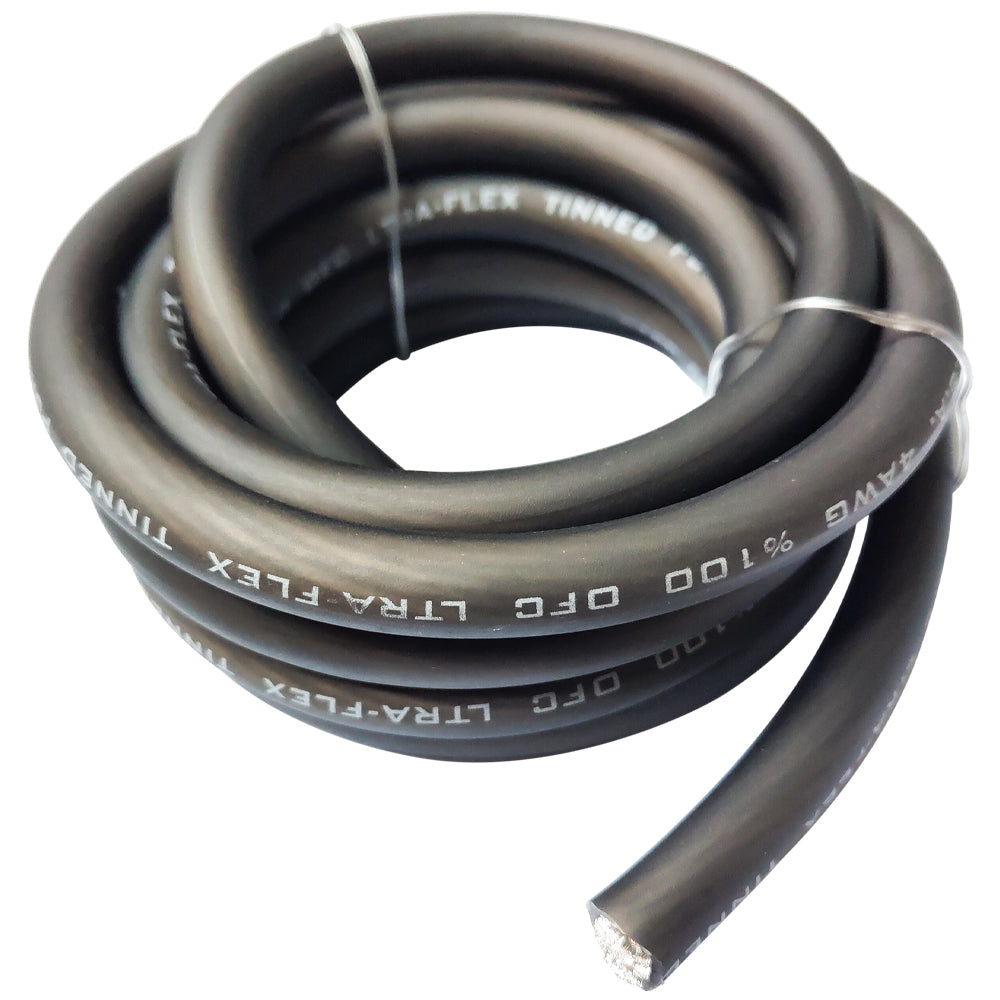 4 AWG 100G 100ft Grey Pure Oxygen-Free Copper Silver Tinned Twisted Wire Spool - Ideal for Car Audio, Solar Power, and Marine Electrical Installations