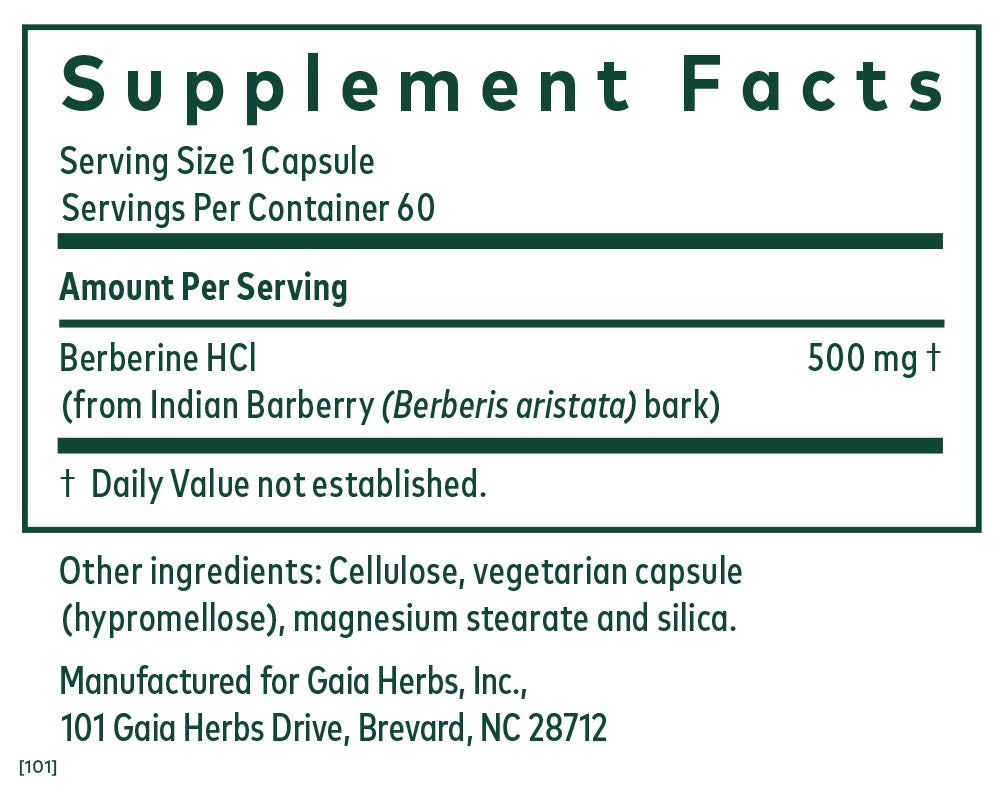 Gaia Herbs Berberine Supplement for Metabolic Support - 60 Vegan Capsules - Supports Healthy Blood Sugar & Digestion - Perfect for Daily Wellness Routine