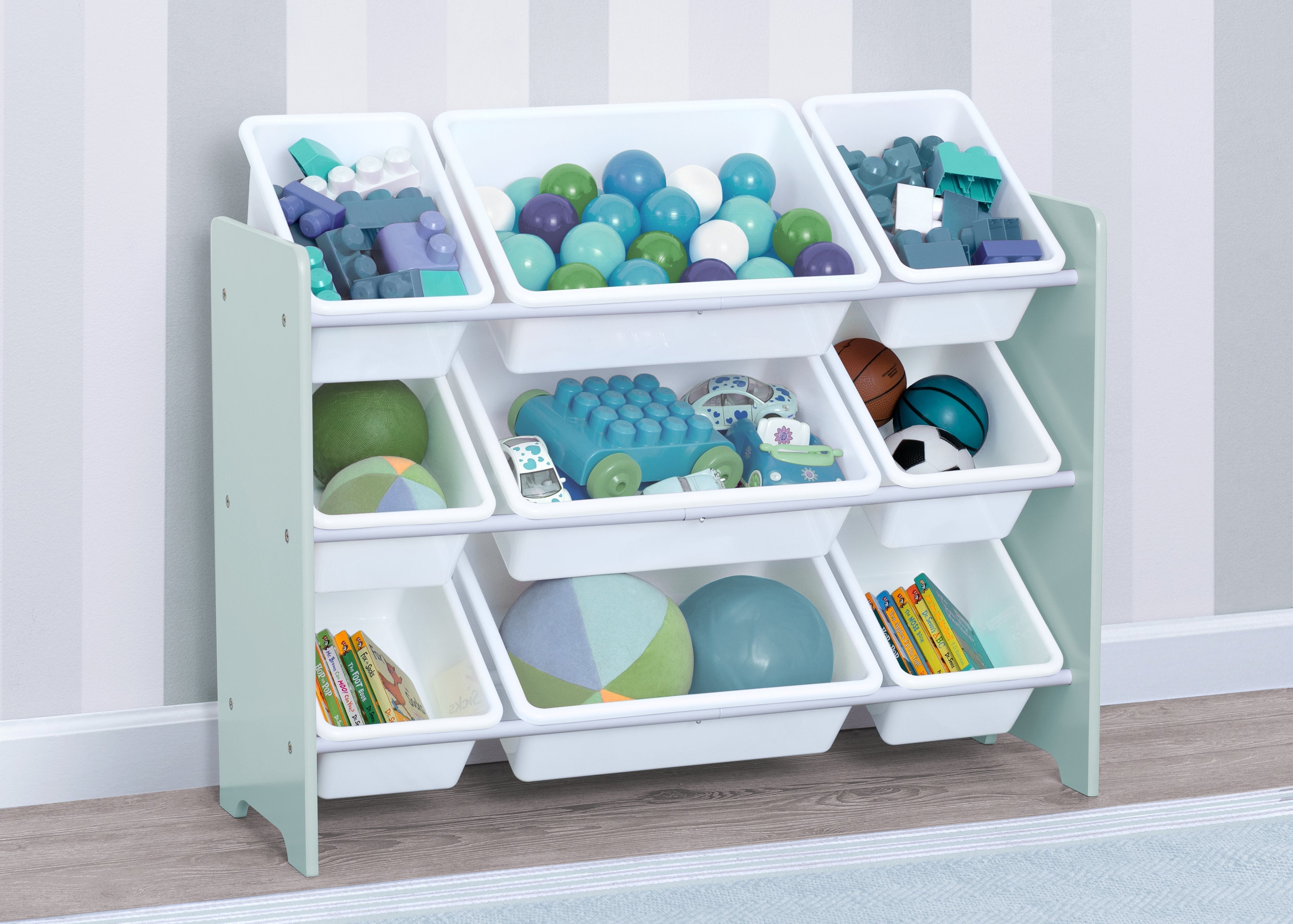MySize 9 Bin Plastic Toy Organizer - Kids Room Storage Solution for Toys, Books & Crafts - Perfect for Playroom, Bedroom & Classroom Organization