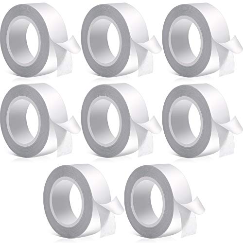 Outus 16ft Double Sided Fashion Body Tape - Clear Fabric Adhesive for Clothing, Dresses, Wedding, Prom & Lingerie (8 Rolls) - Perfect for Wardrobe Fixes & Special Occasions