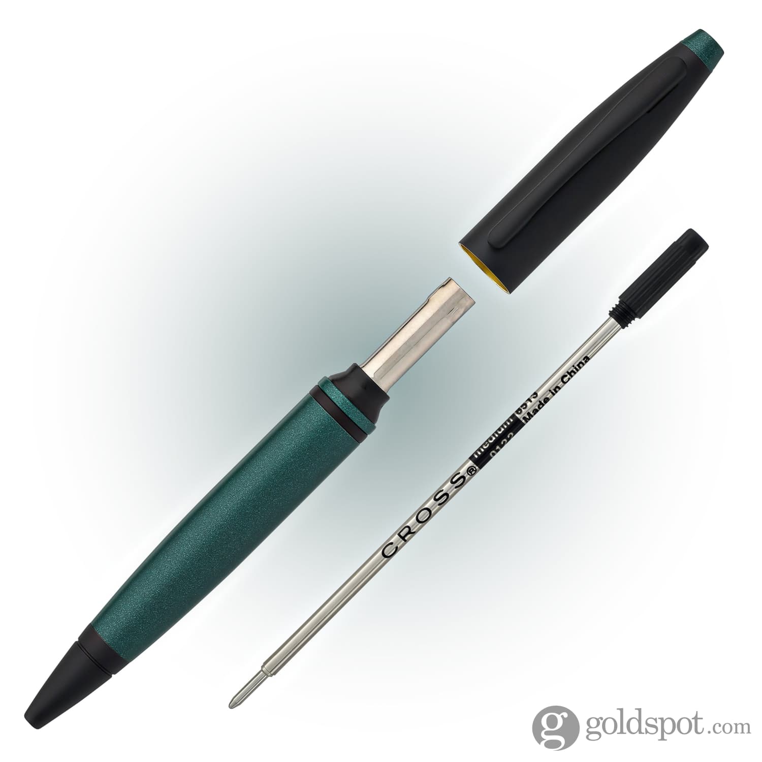 Premium Cross Calais Matte Green Lacquer Ballpoint Pen with Black Trim - Elegant Writing Instrument for Office, Business Gifts & Everyday Use