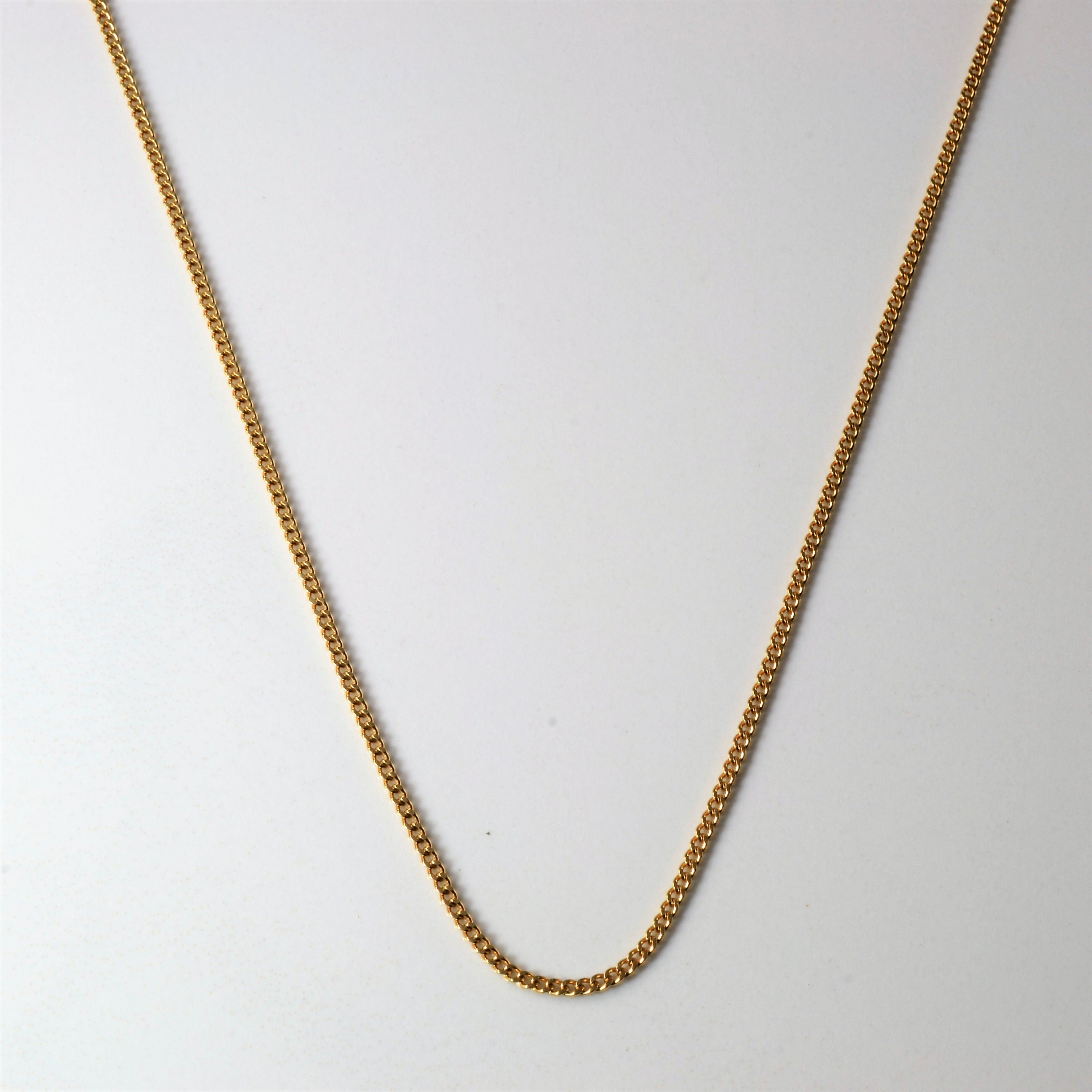 10K Yellow Gold Curb Chain Necklace for Women - 16 Inch Solid Gold Cuban Link Chain - Perfect for Layering, Gifts & Everyday Wear