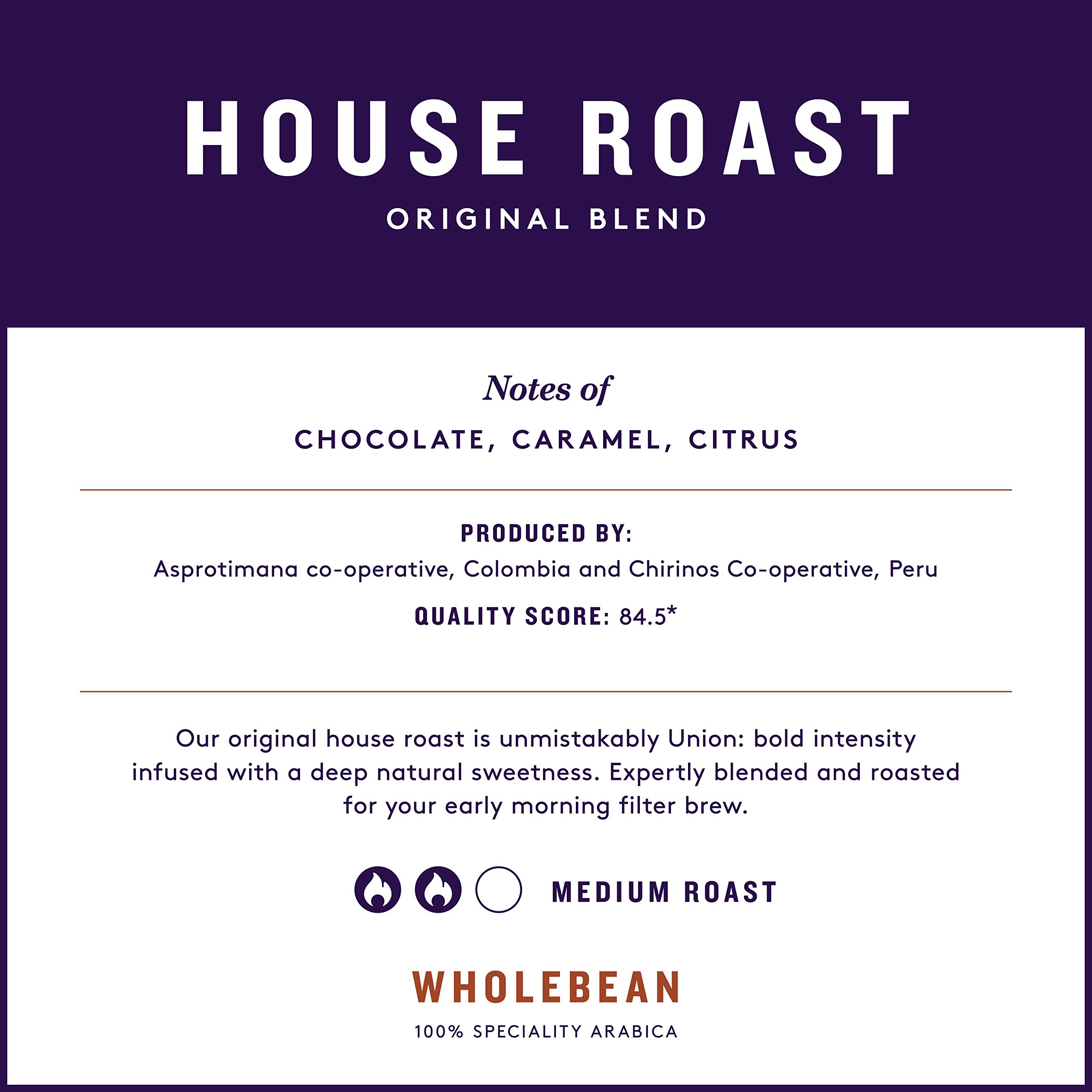 Union Hand Roasted Coffee House Blend Ground Coffee, 200g - Premium Arabica Beans for Rich Flavor - Perfect for Home Brewing, Office Use & Gifts