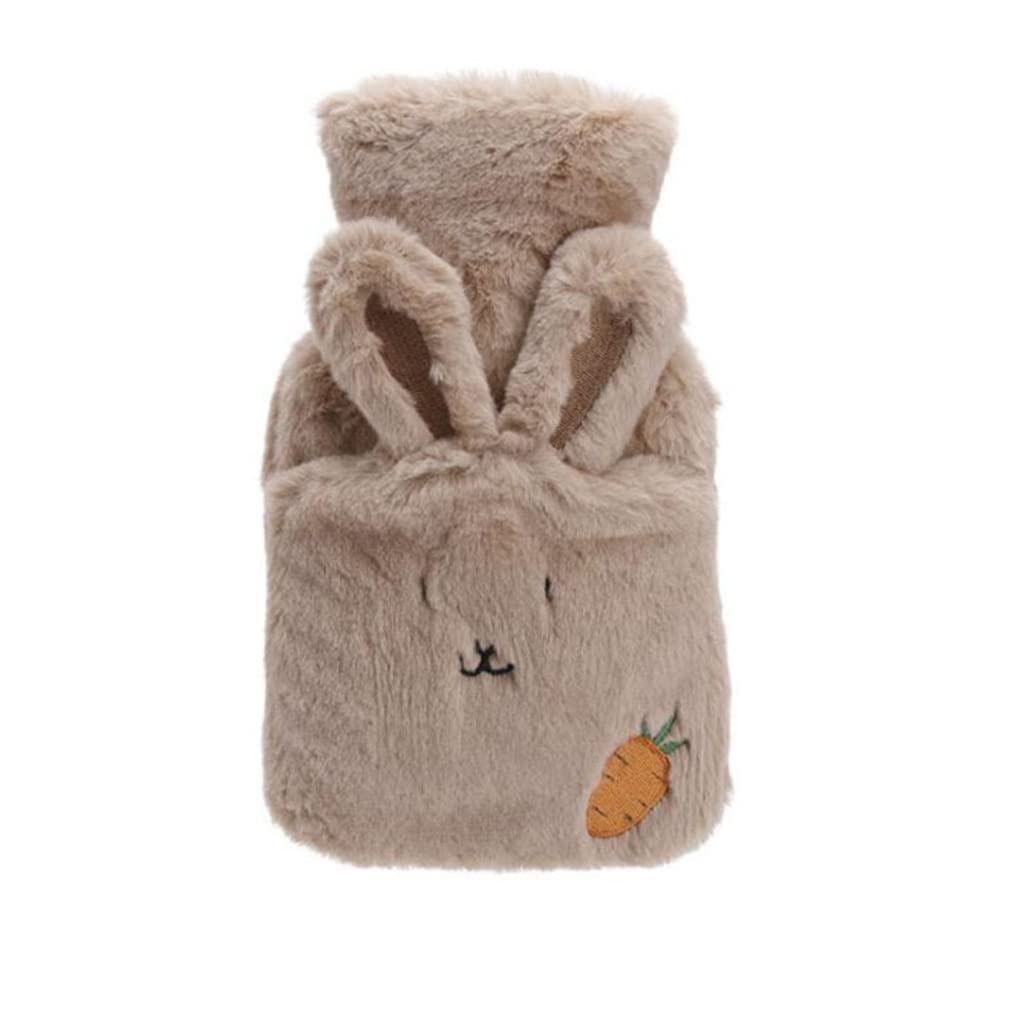 WSZJJ Cartoon Rabbit Plush Hot Water Bottle Cover - Soft Fleece Reusable Hand Warmer for Winter - Perfect for Home, Office & Travel (One Size, Color D)