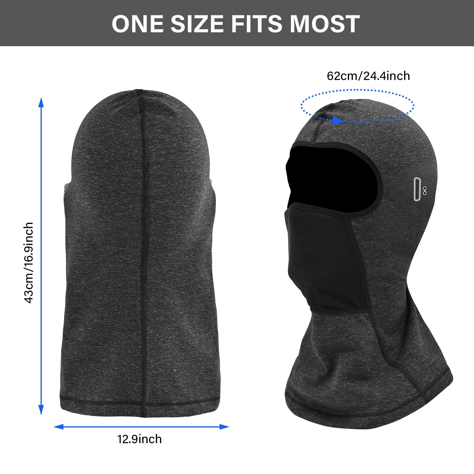 2 Pack Balaclava Winter Ski Mask for Men & Women - Windproof Warm Face Cover for Skiing, Snowboarding, Motorcycle Riding - Cold Weather Protection for Outdoor Sports & Winter Activities