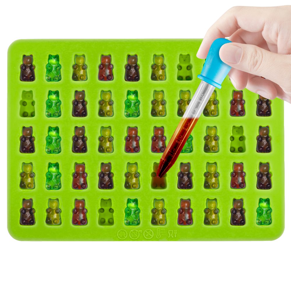 Premium 3-Pack Silicone Candy Molds - Bear Shaped Gumdrop, Jelly, Chocolate & Soap Molds for Baking, DIY Crafts & Ice Cubes | SENHAI Food-Grade Non-Stick Flexible Mold Set for Home Kitchen & Party Treats
