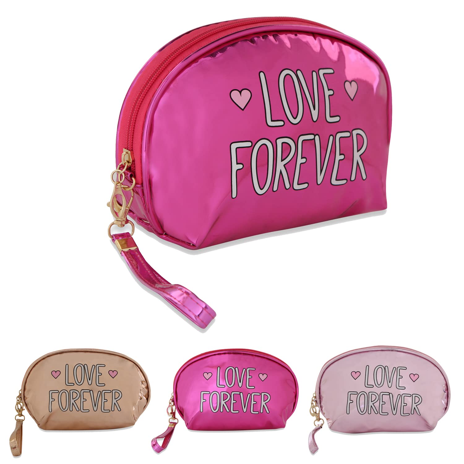 Stylish Women's & Girls' Cosmetic Pouch - Makeup & Toiletry Travel Organizer Bag, Vanity Case for Accessories (Dark Pink) | Perfect for Travel, Gym, Daily Use & Gift Giving