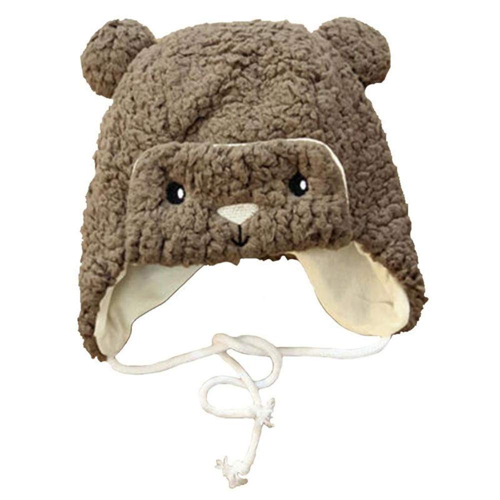 Cartoon Lamb Winter Hat for Babies - Soft & Warm Infant Beanie with Bear Earmuffs - Cute Unisex Baby Cap for Boys & Girls - Perfect for Cold Weather, Outdoor Play & Photo Shoots